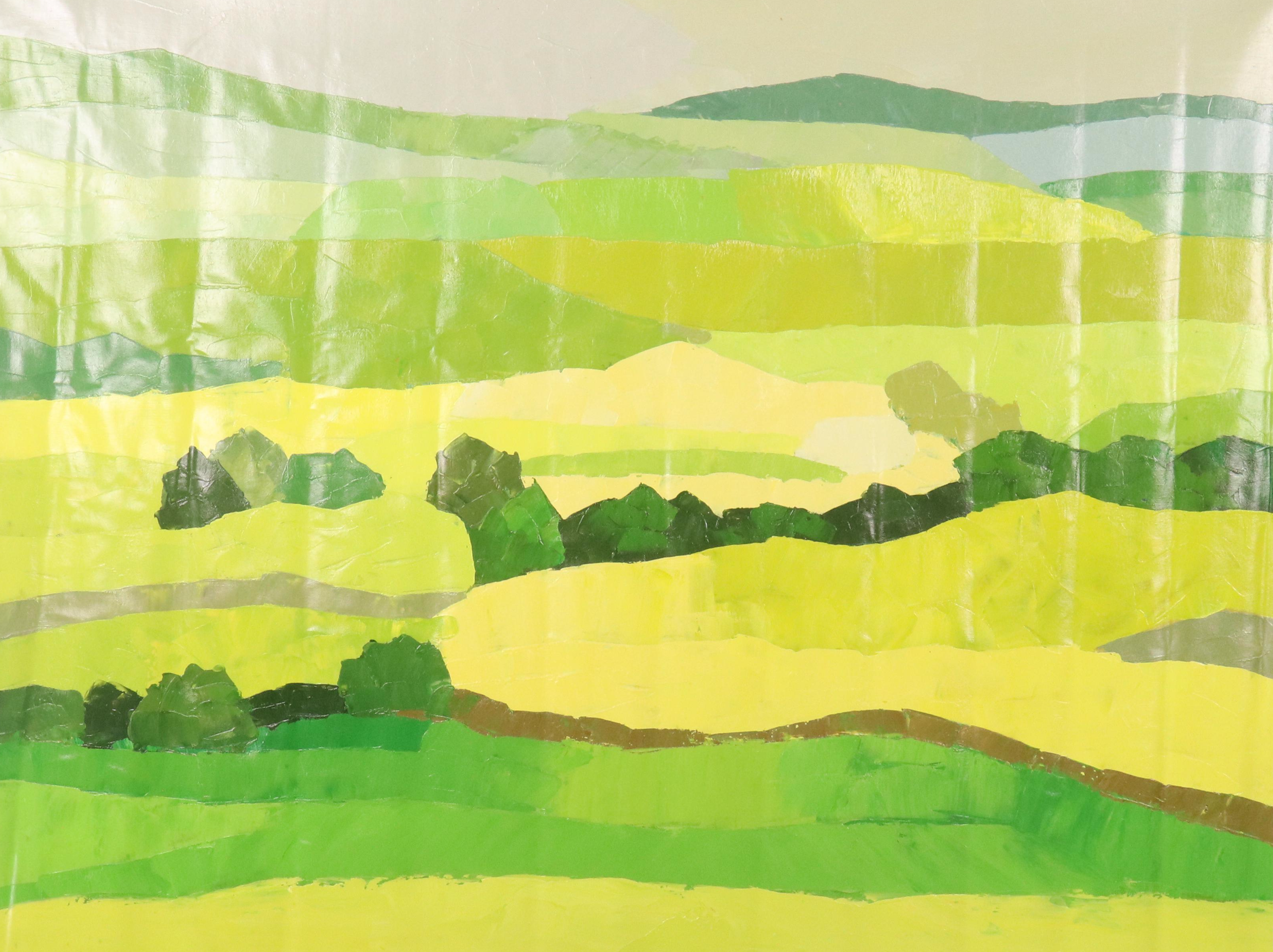 Zheng Stylized Landscape Oil Painting, 21st Century