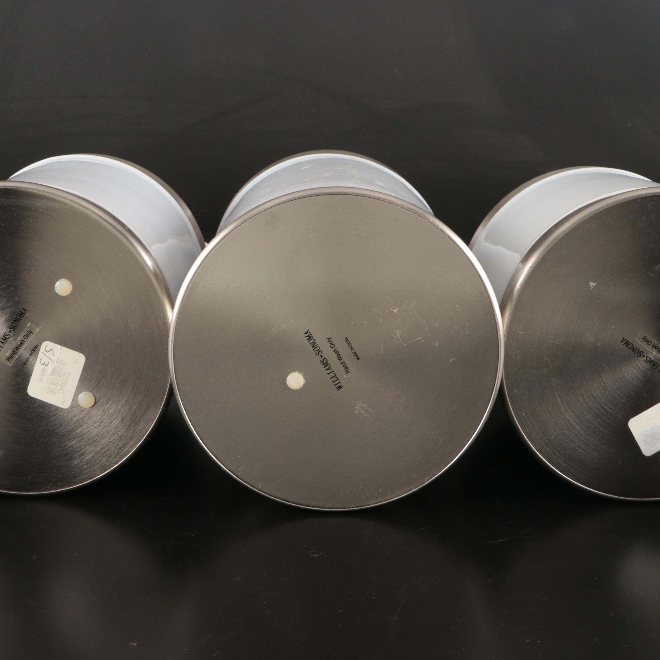 Williams-Sonoma Metal Kitchen Canisters and Napkins with More Table Décor