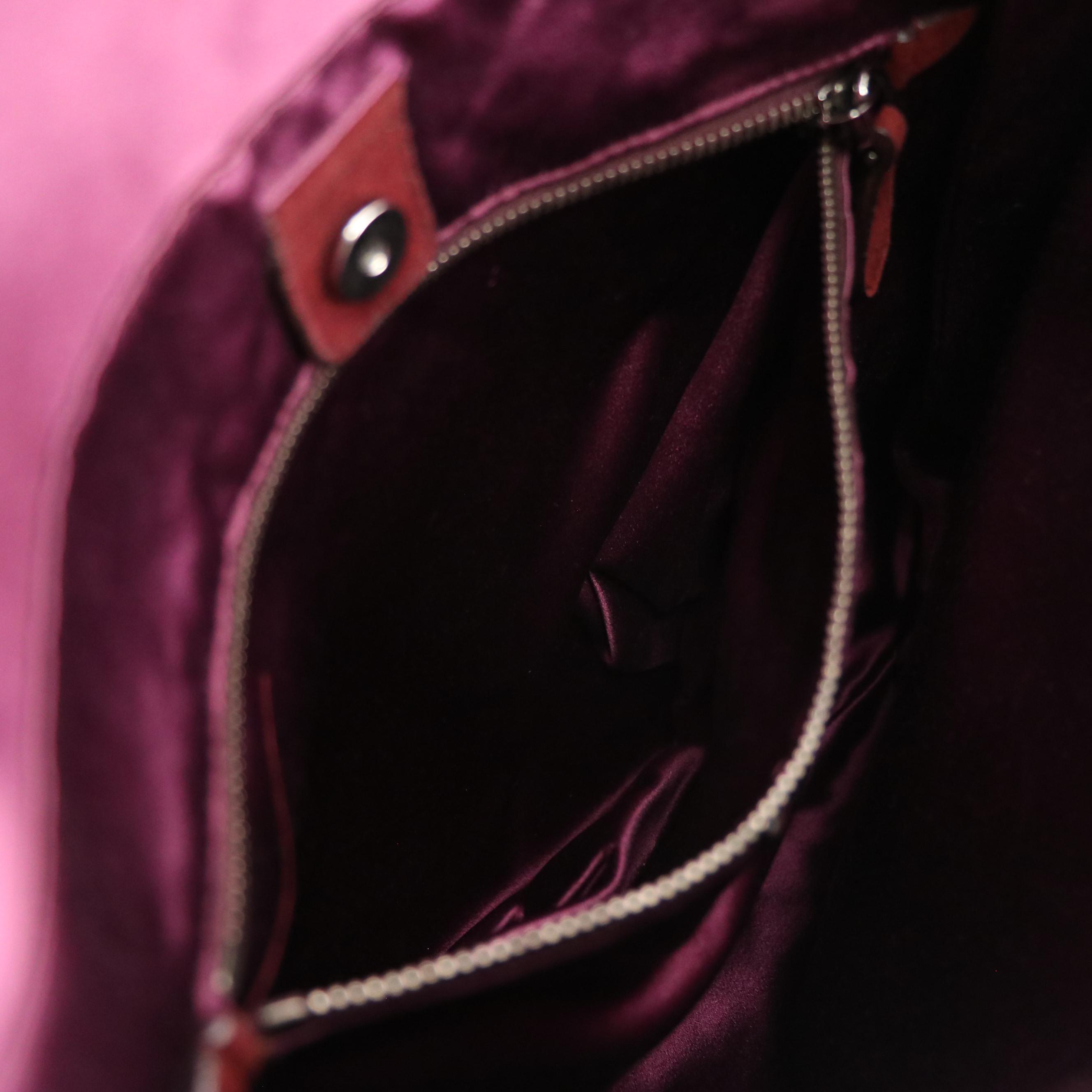 Prada Satin Messenger Crossbody Bag in Aubergine