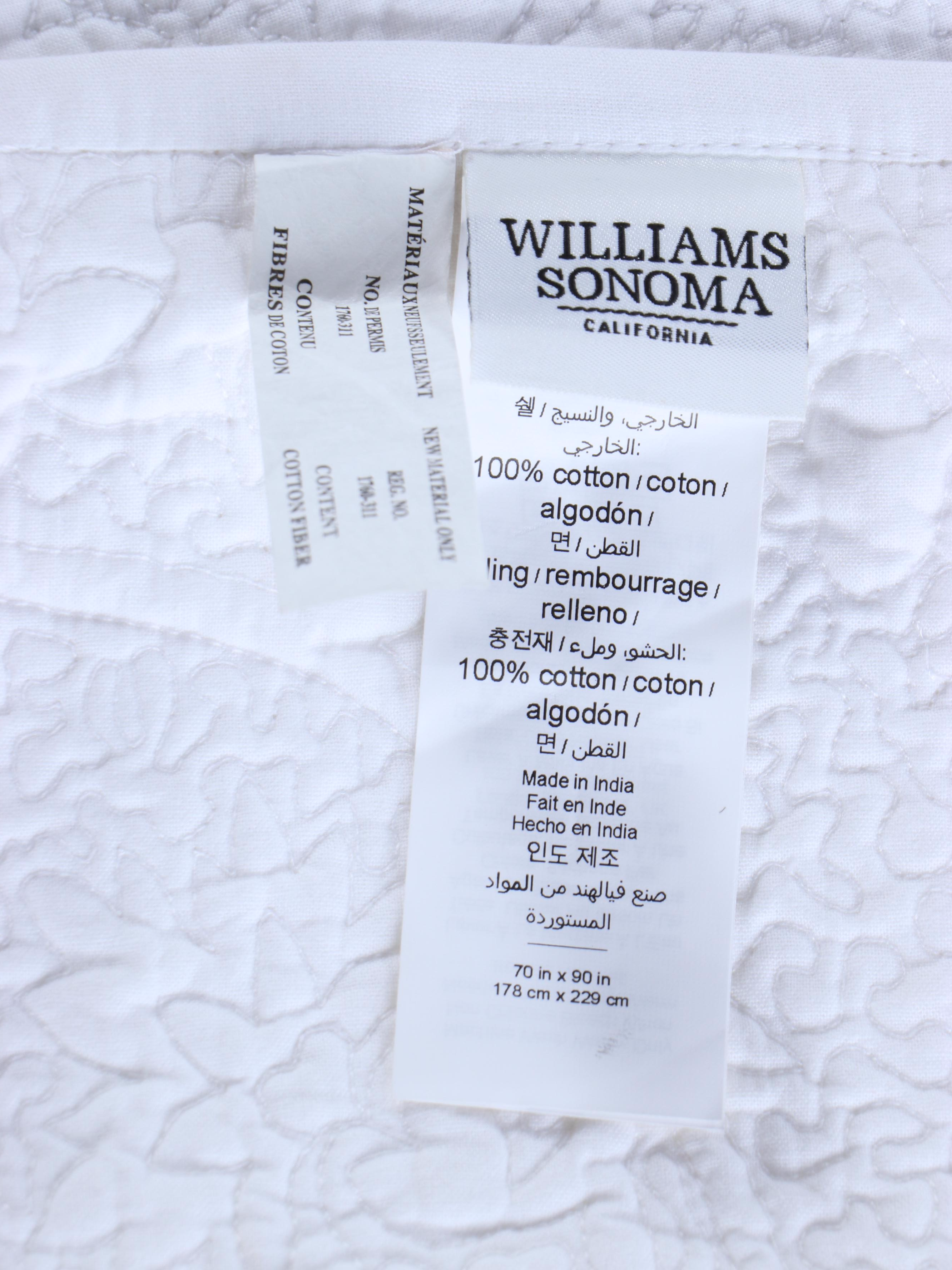 Williams Sonoma White Cotton Coverlet with Other Blue and Yellow Coverlets