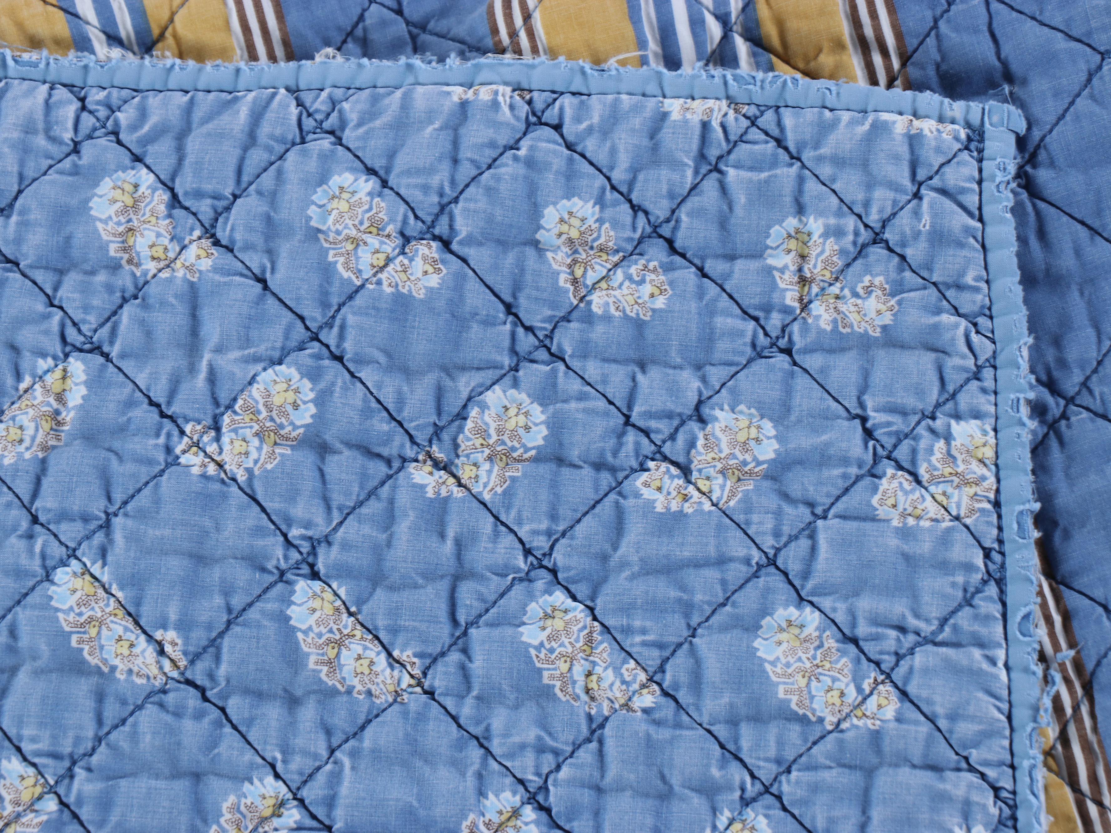 Williams Sonoma White Cotton Coverlet with Other Blue and Yellow Coverlets