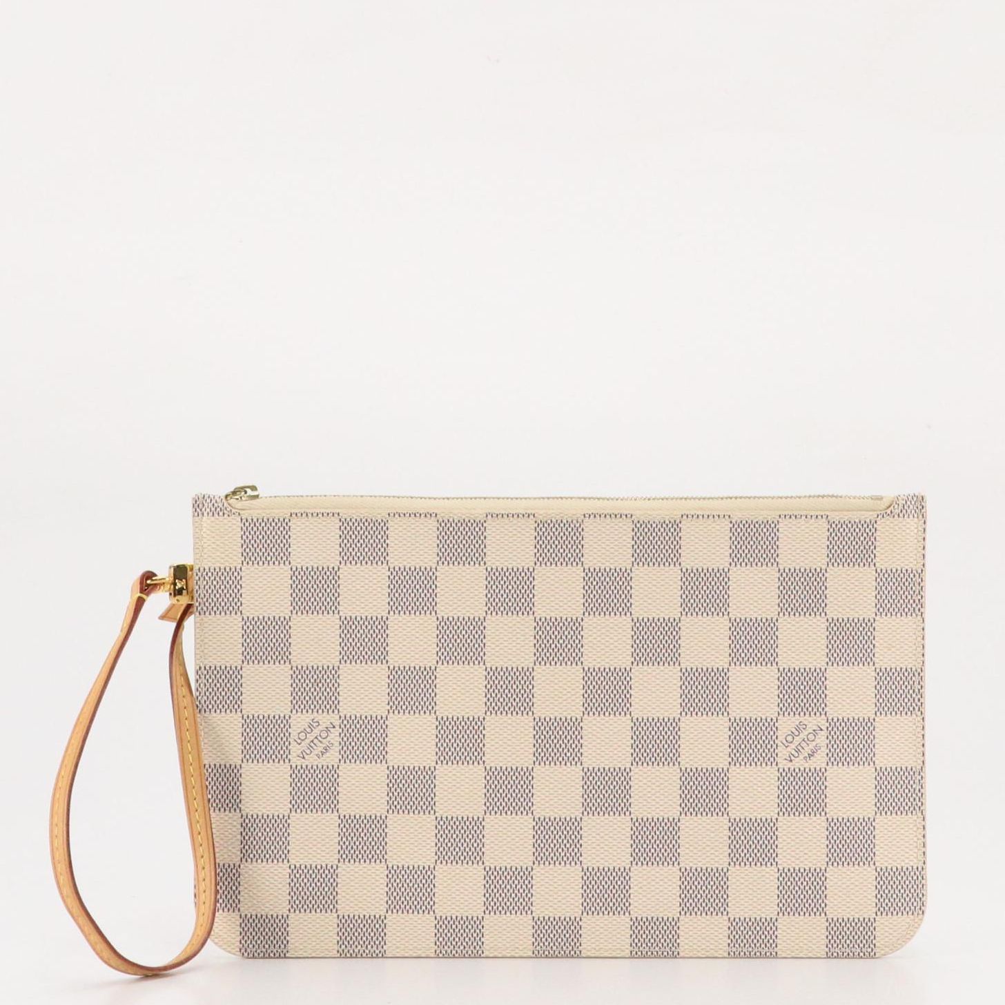 Louis Vuitton Neverfull Pochette in Damier Azur Canvas and Leather
