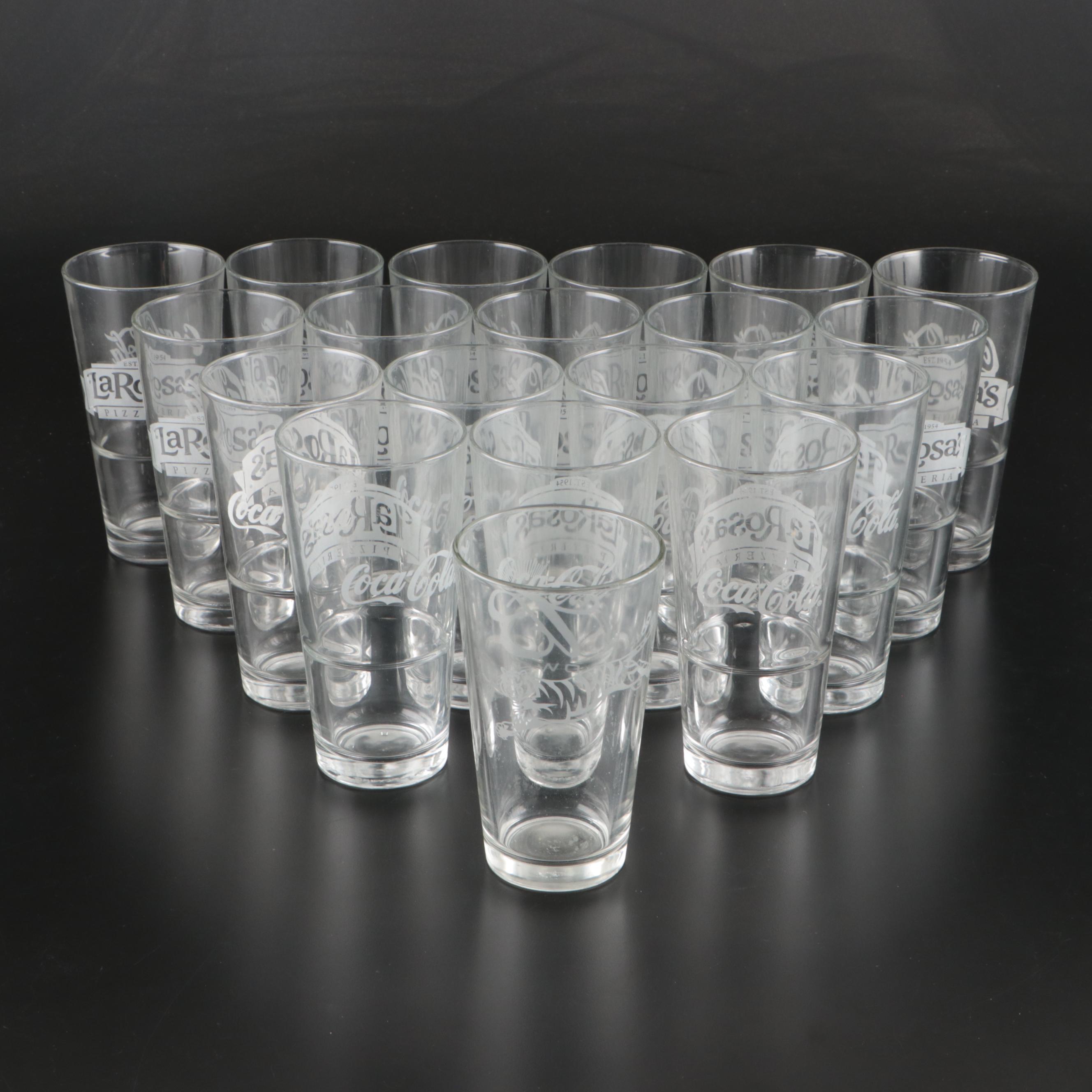 Libbey LaRosa's and Coca-Cola Label Pint Glasses