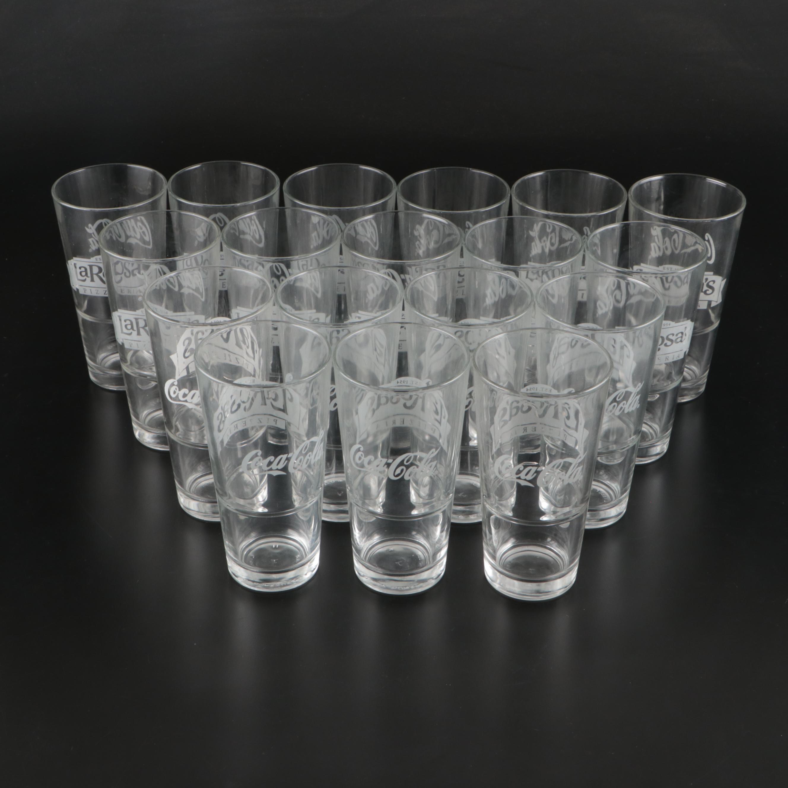 Libbey LaRosa's and Coca-Cola Label Pint Glasses
