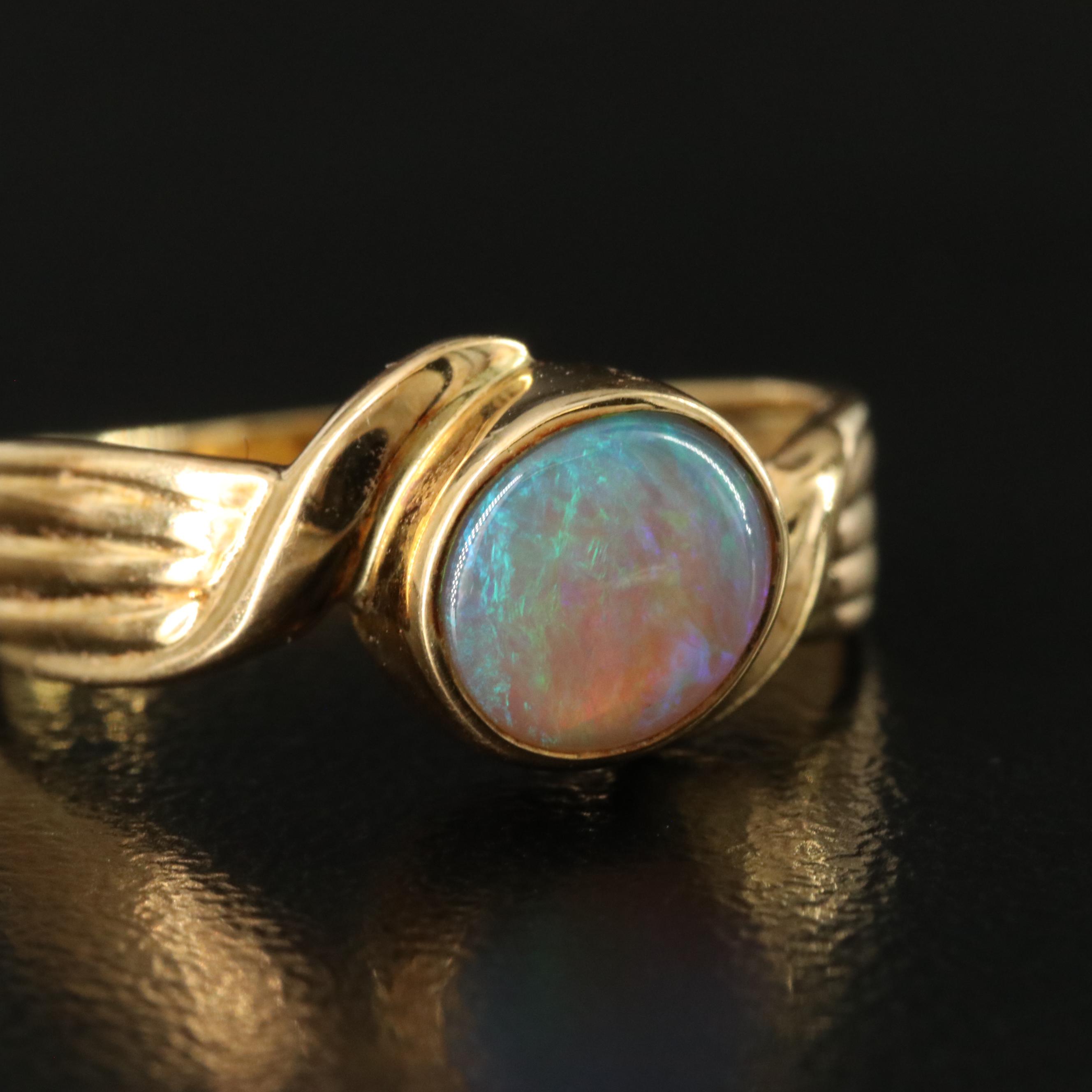 18K Opal Bypass Ring