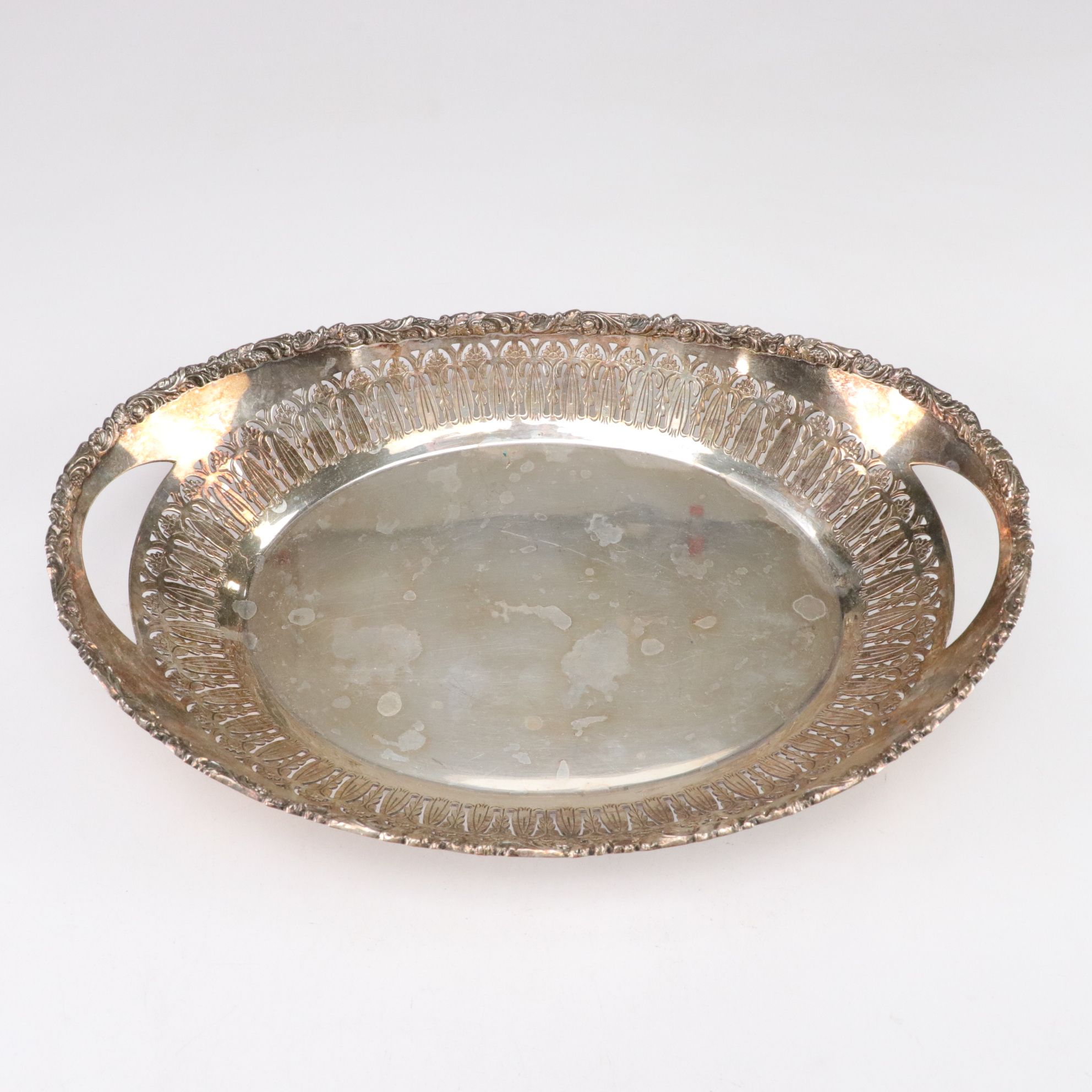 Barker Ellis Silver Plate Reticulated Bowl with Serving Tray and More