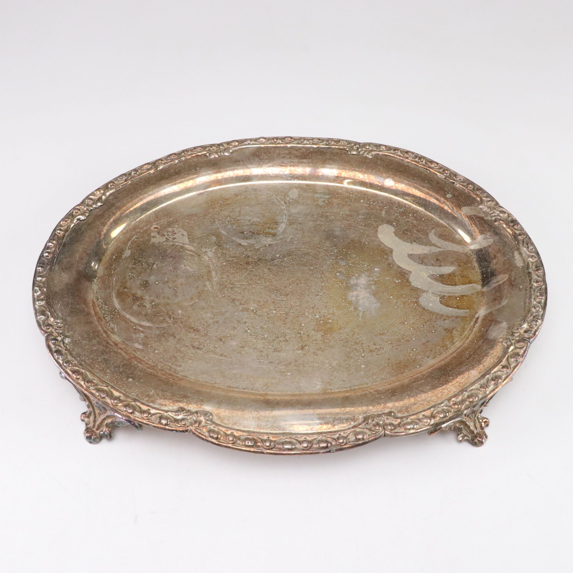 Barker Ellis Silver Plate Reticulated Bowl with Serving Tray and More