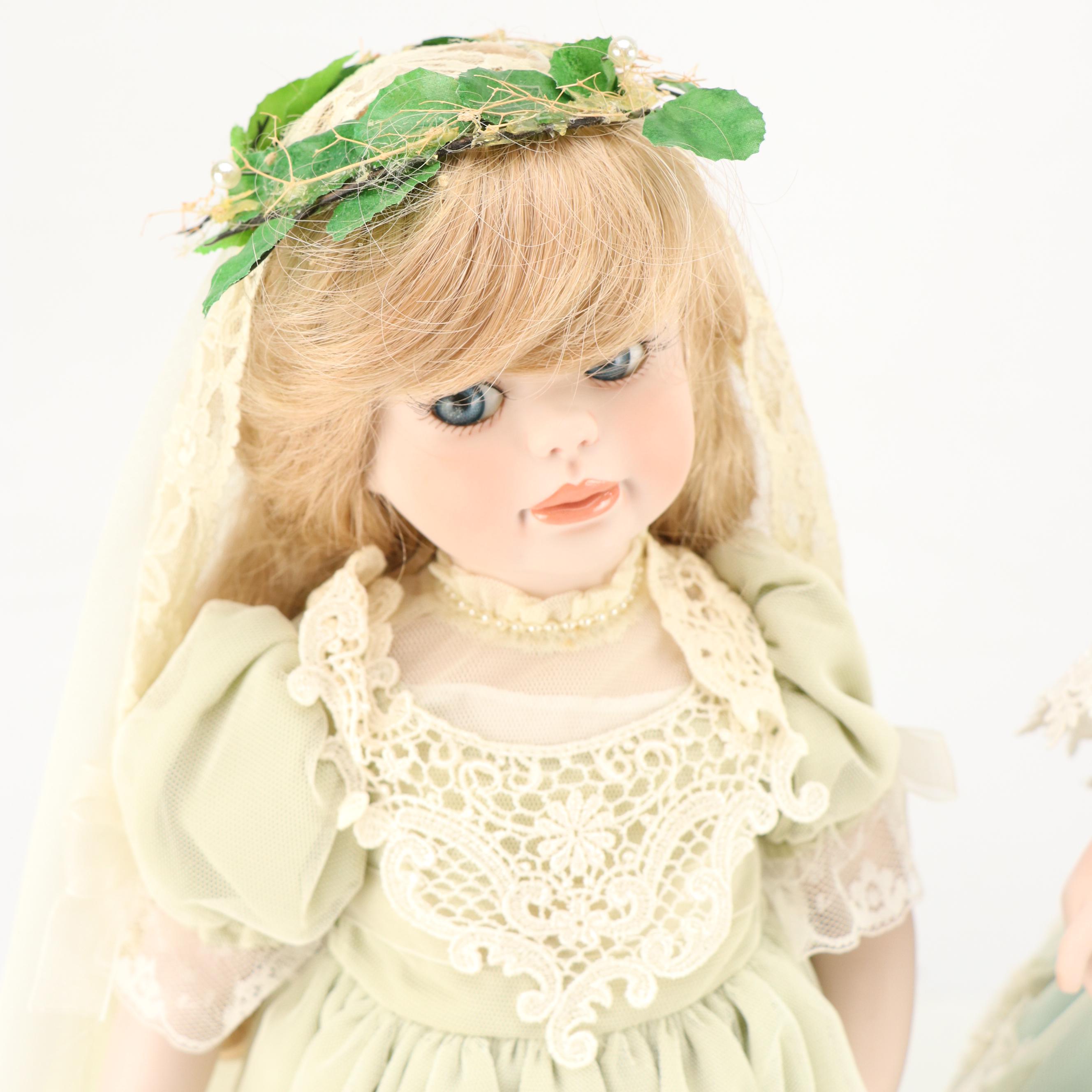 Dolls by Jerri and Kingstate Porcelain Dolls with Porcelain Baby Doll
