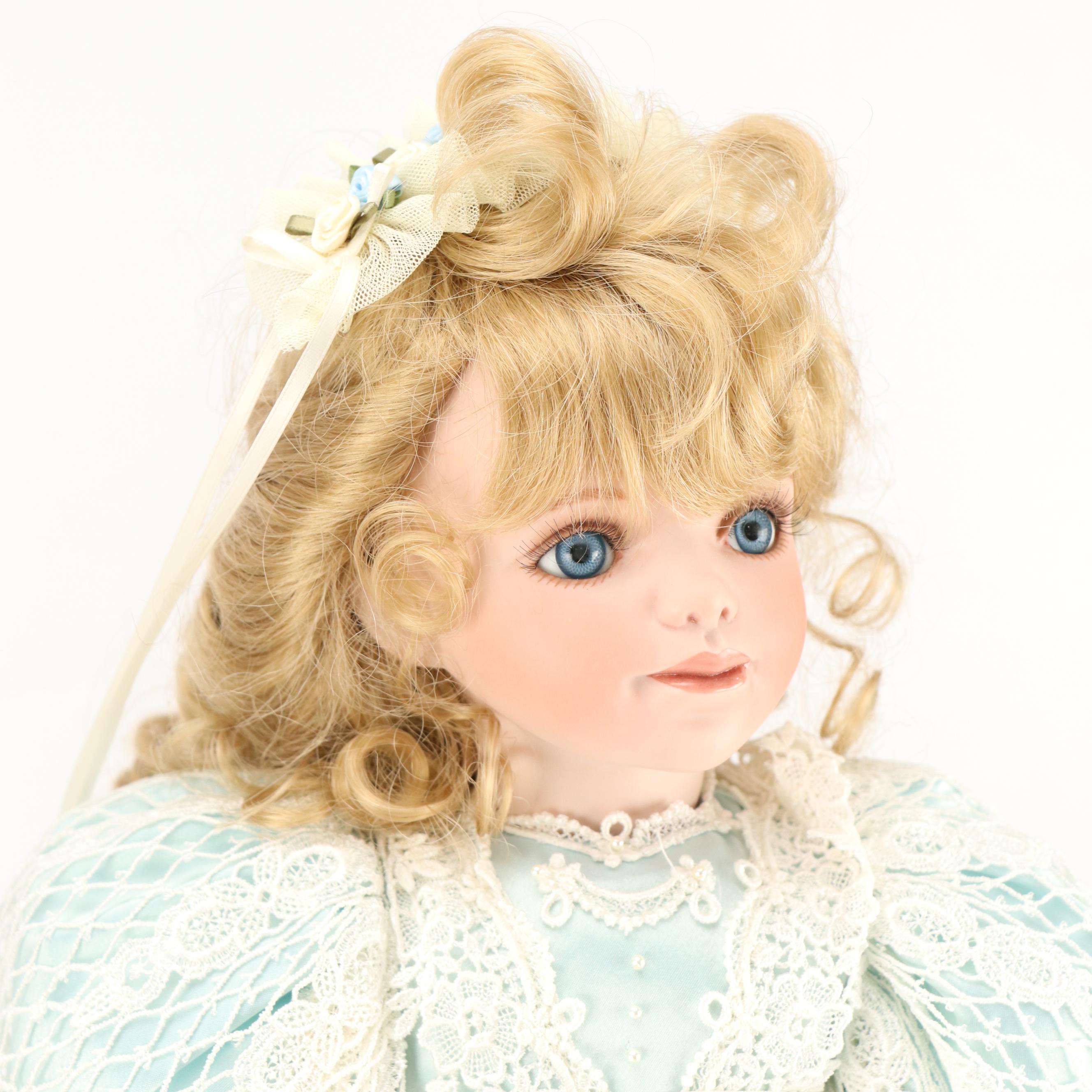 Dolls by Jerri and Kingstate Porcelain Dolls with Porcelain Baby Doll