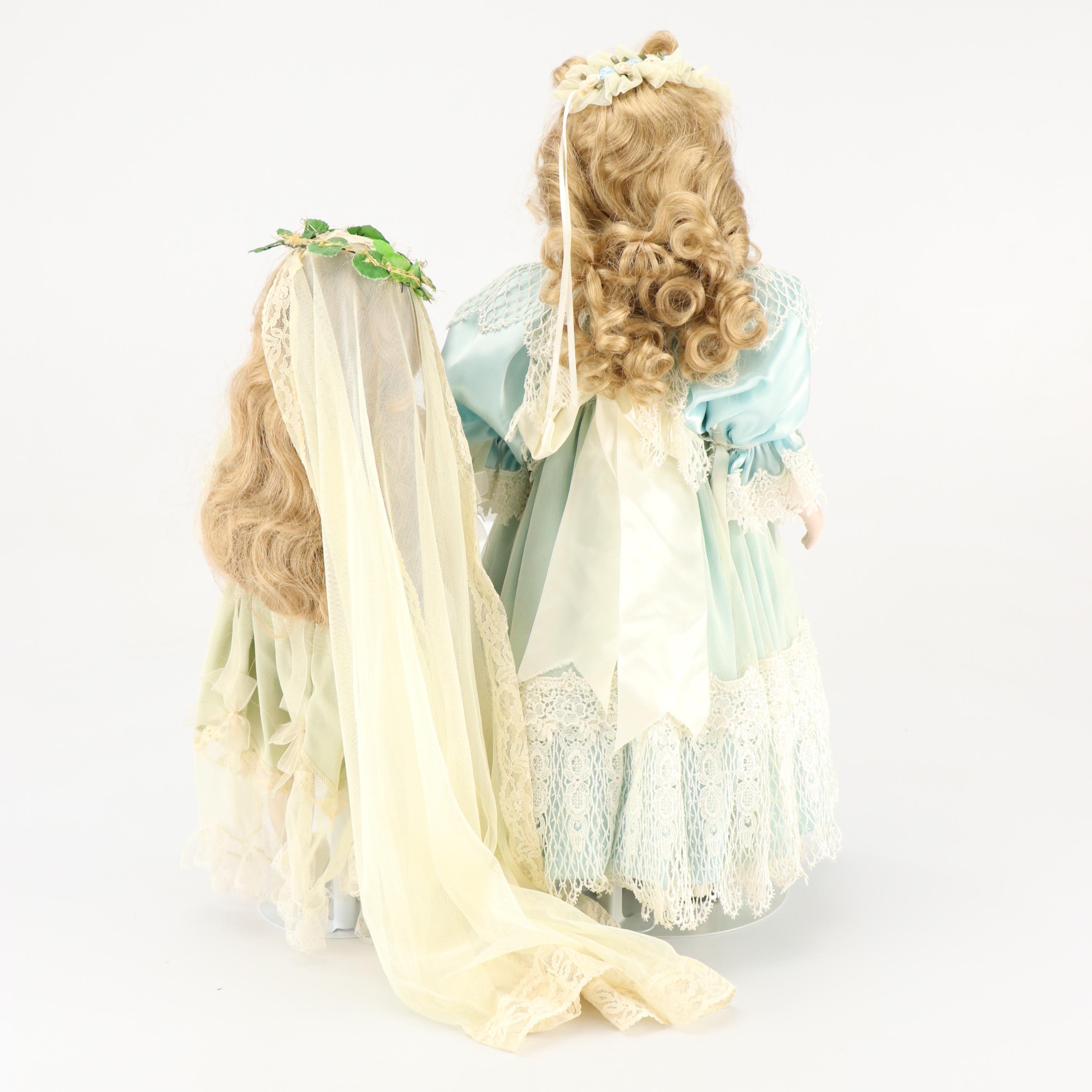 Dolls by Jerri and Kingstate Porcelain Dolls with Porcelain Baby Doll