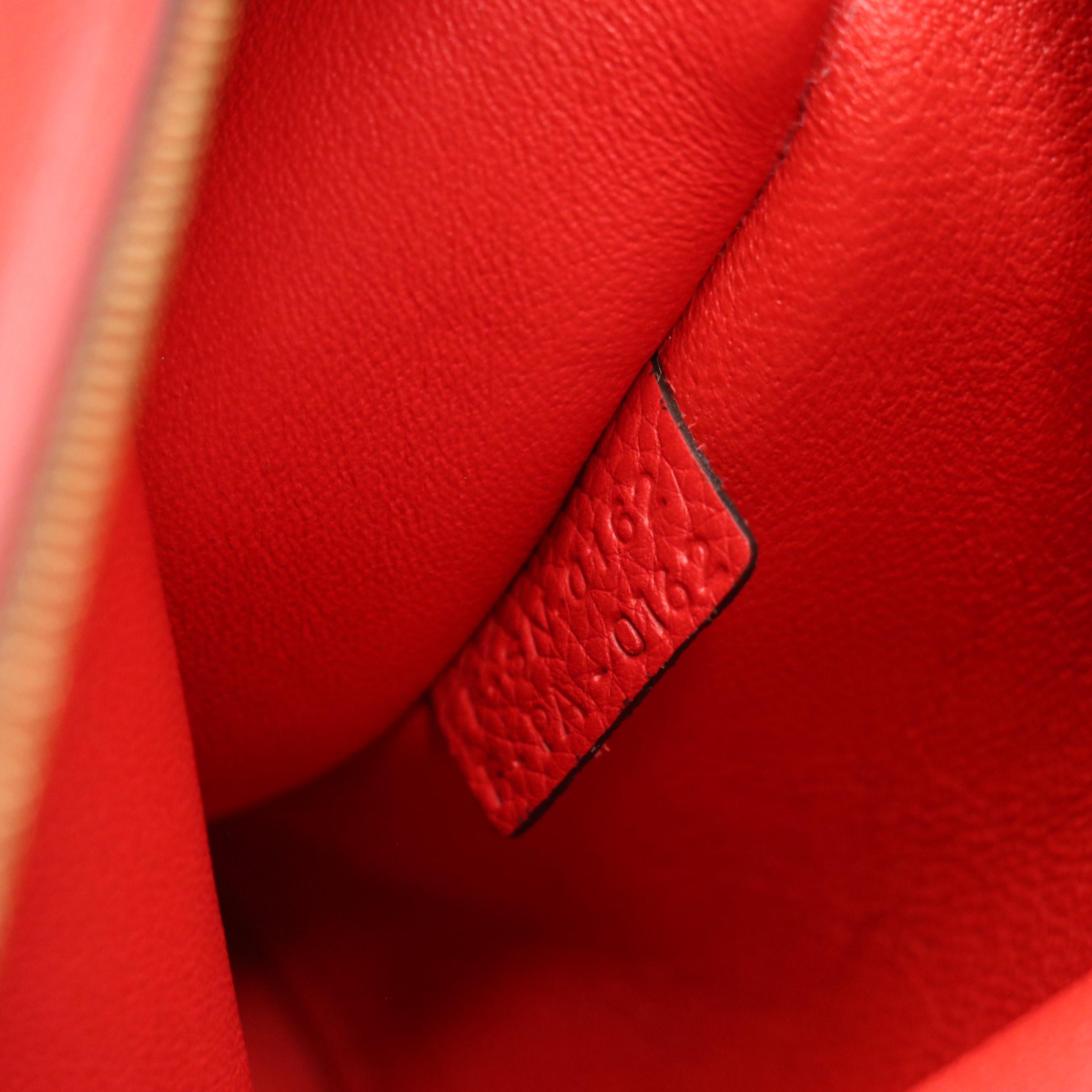 Céline Medium Trapeze Two-Way Bag in Red Grained Calfskin Leather and Suede