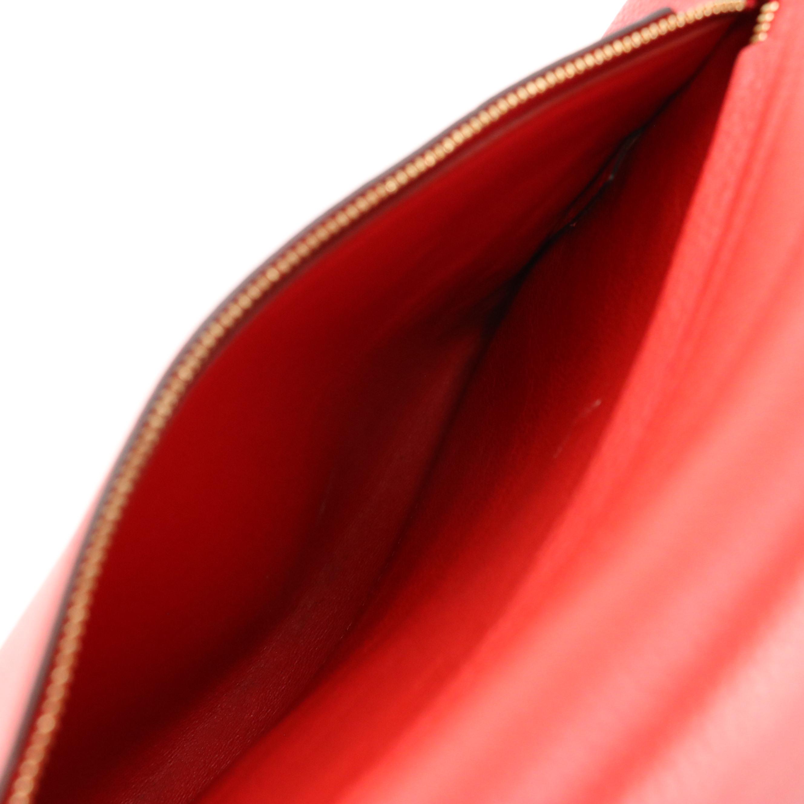Céline Medium Trapeze Two-Way Bag in Red Grained Calfskin Leather and Suede