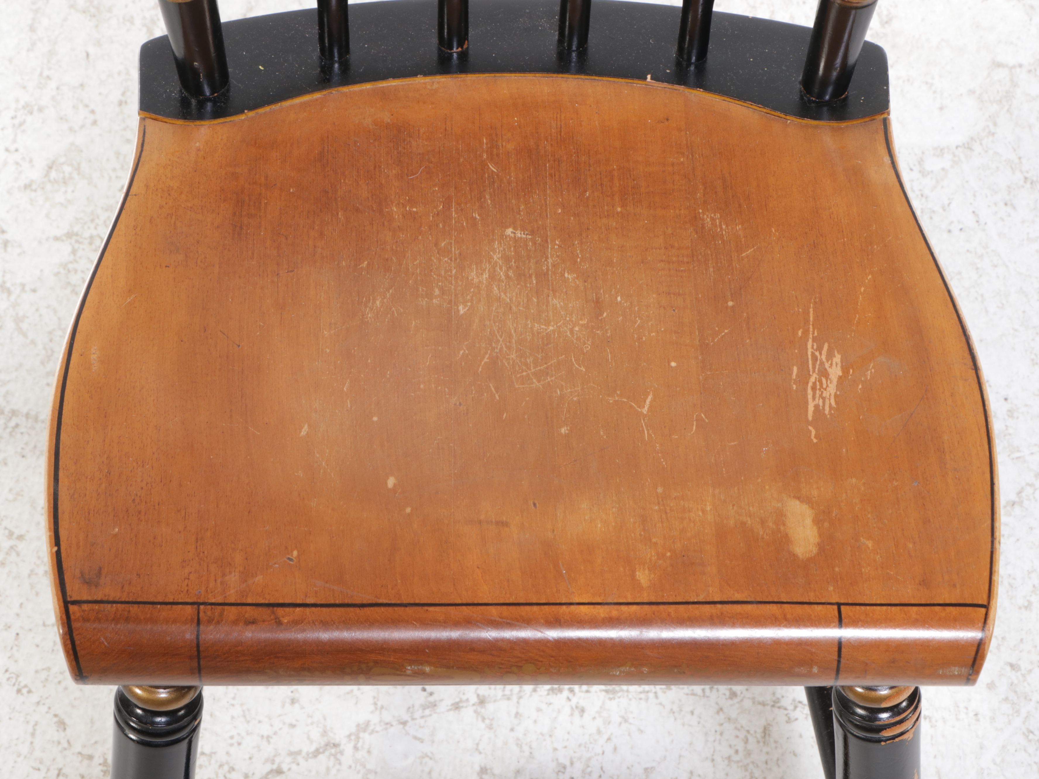 Set of Four L. Hitchcock "Fancy" Stencil-Decorated Side Chairs