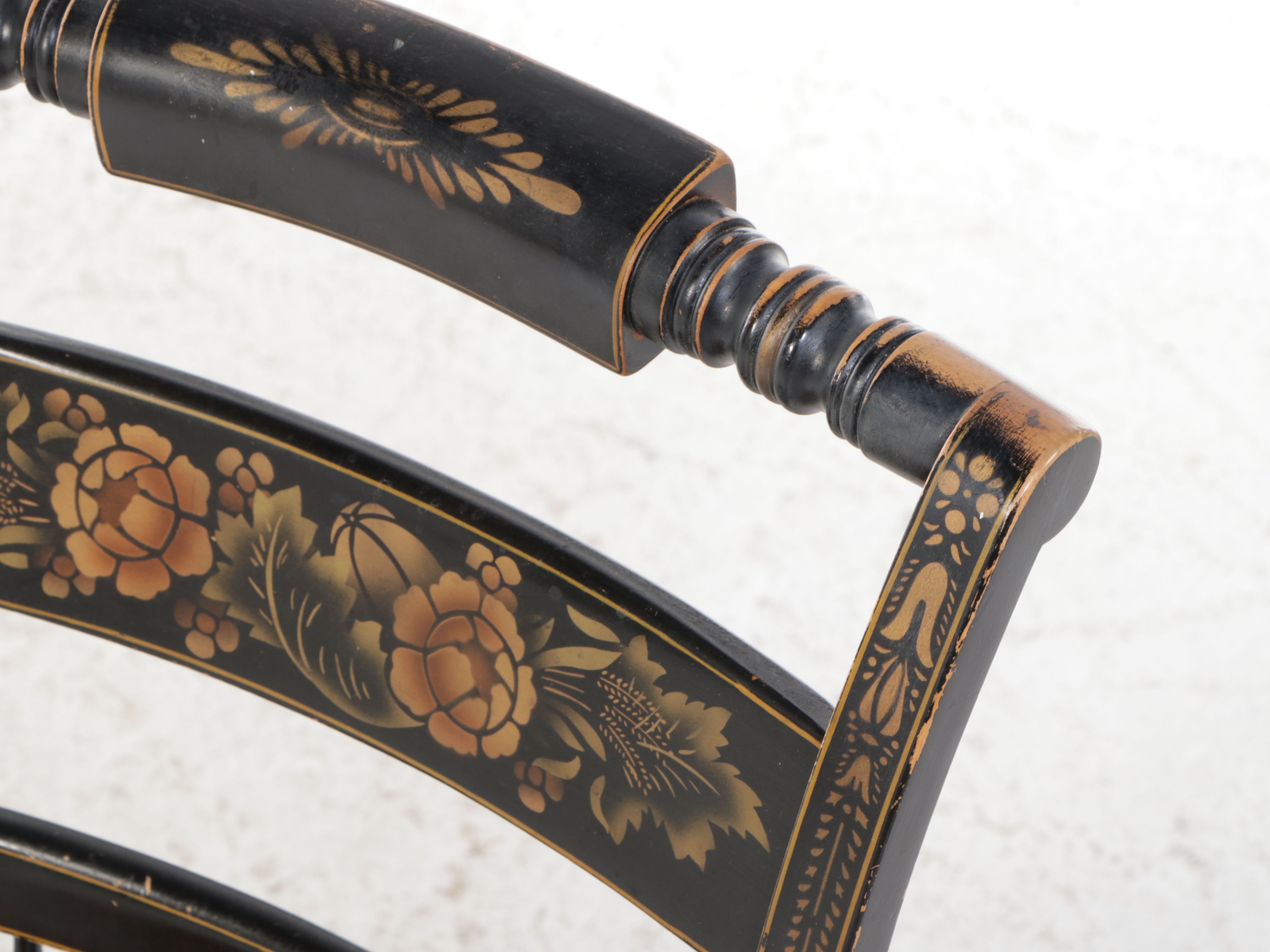 Set of Four L. Hitchcock "Fancy" Stencil-Decorated Side Chairs