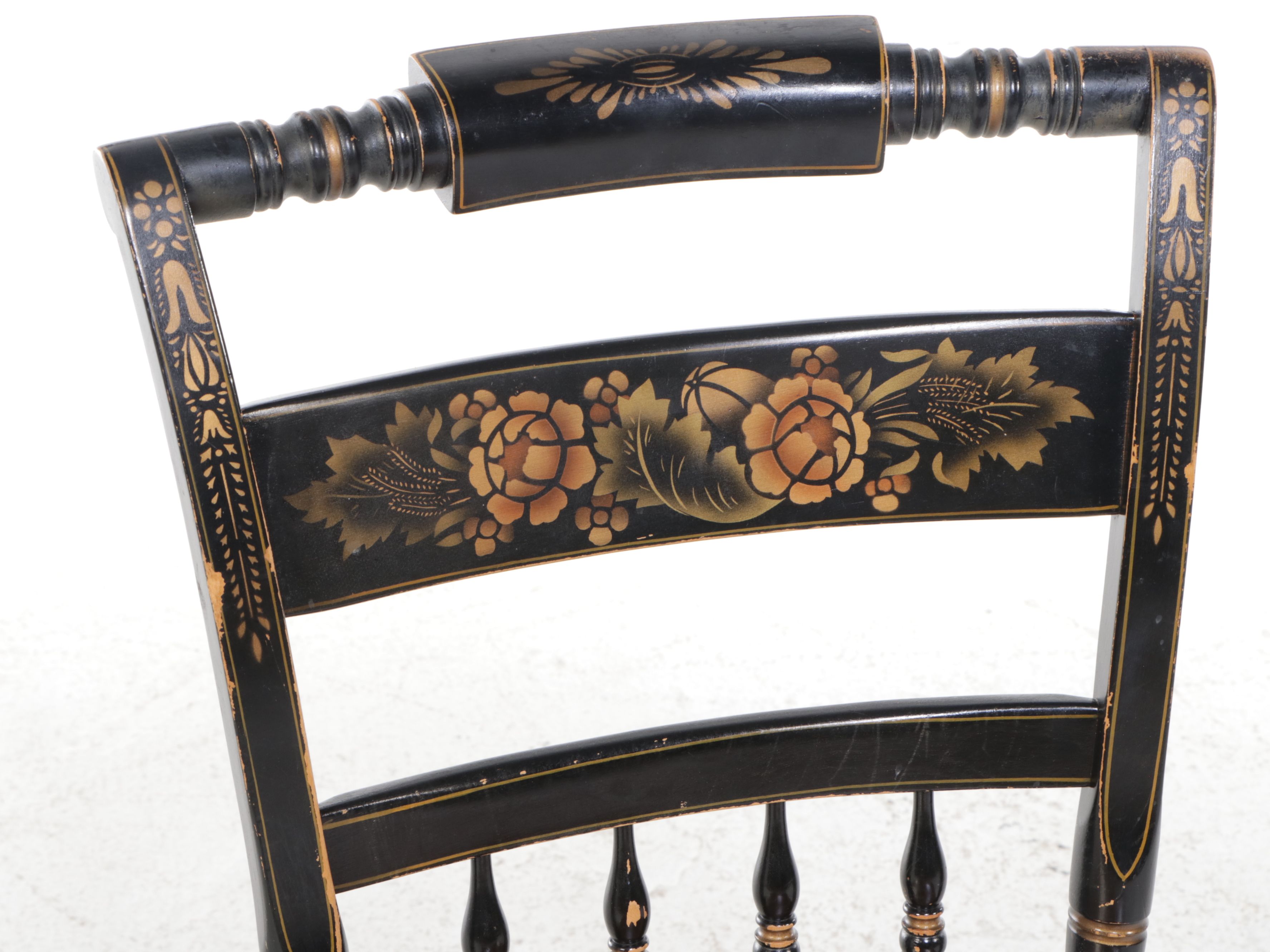 Set of Four L. Hitchcock "Fancy" Stencil-Decorated Side Chairs