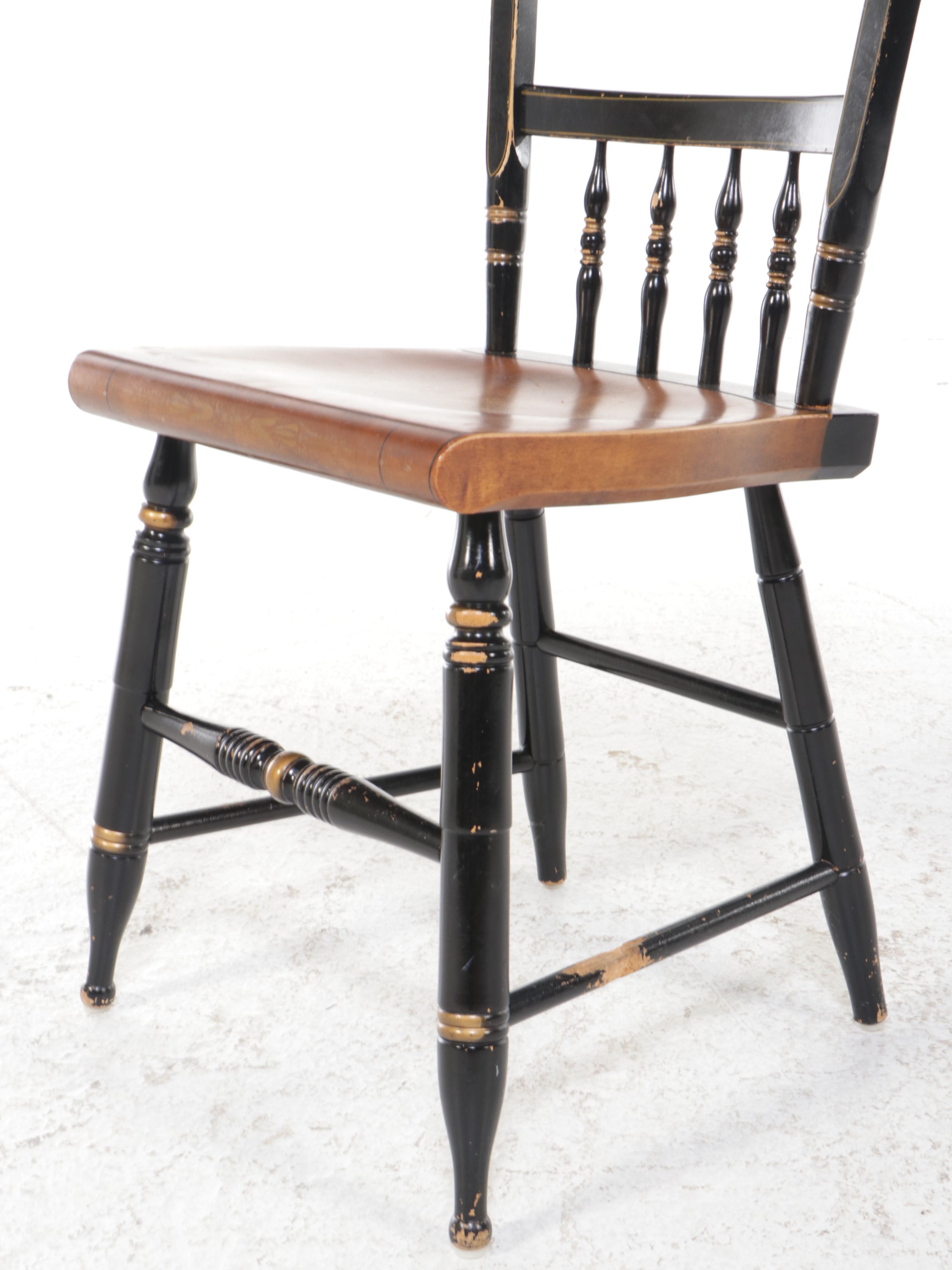 Set of Four L. Hitchcock "Fancy" Stencil-Decorated Side Chairs