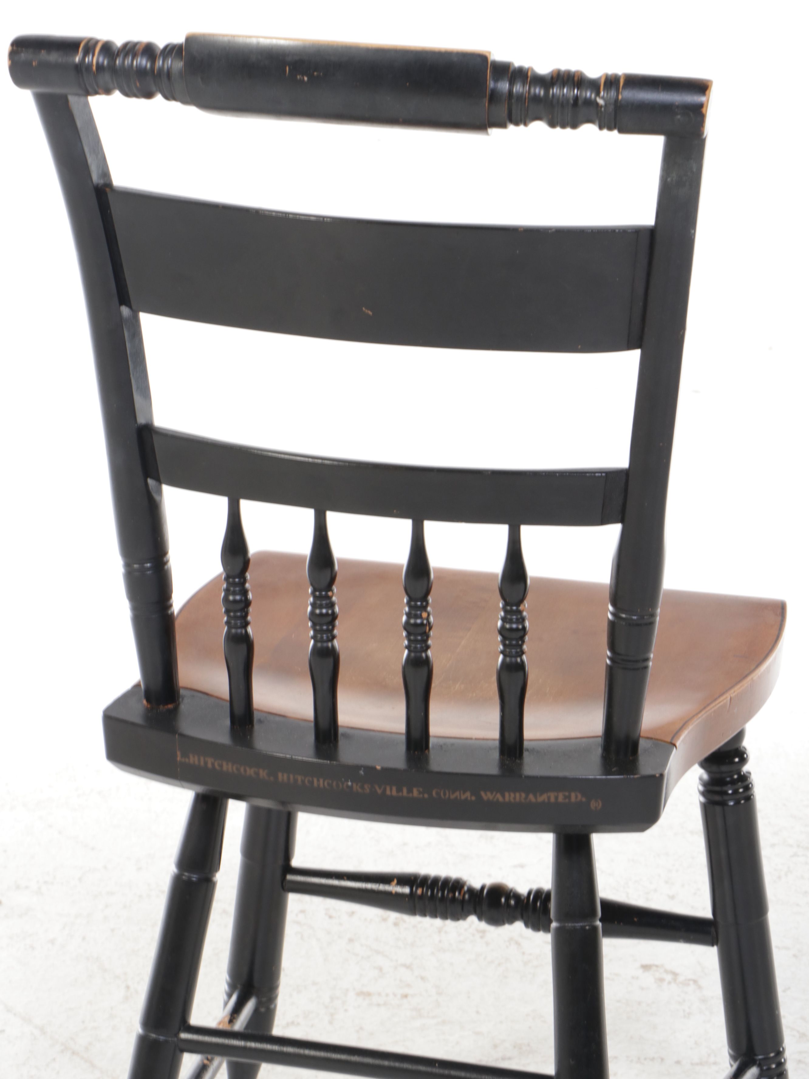 Set of Four L. Hitchcock "Fancy" Stencil-Decorated Side Chairs