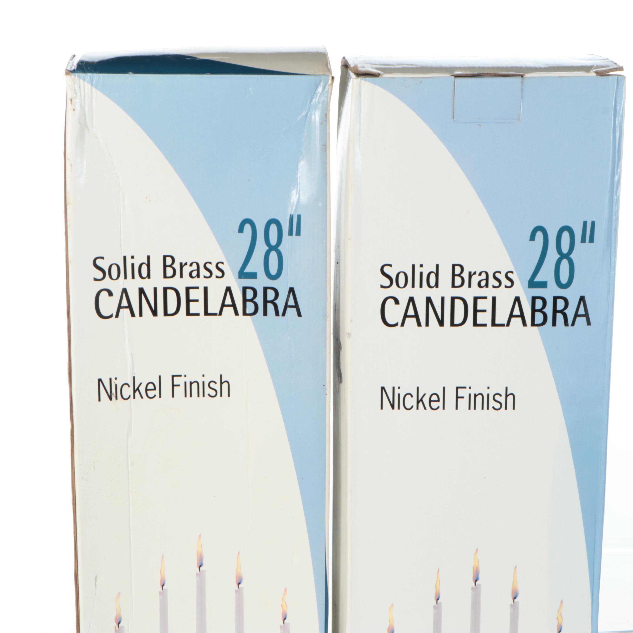 Pair of Classical Nick Plated Candelabras