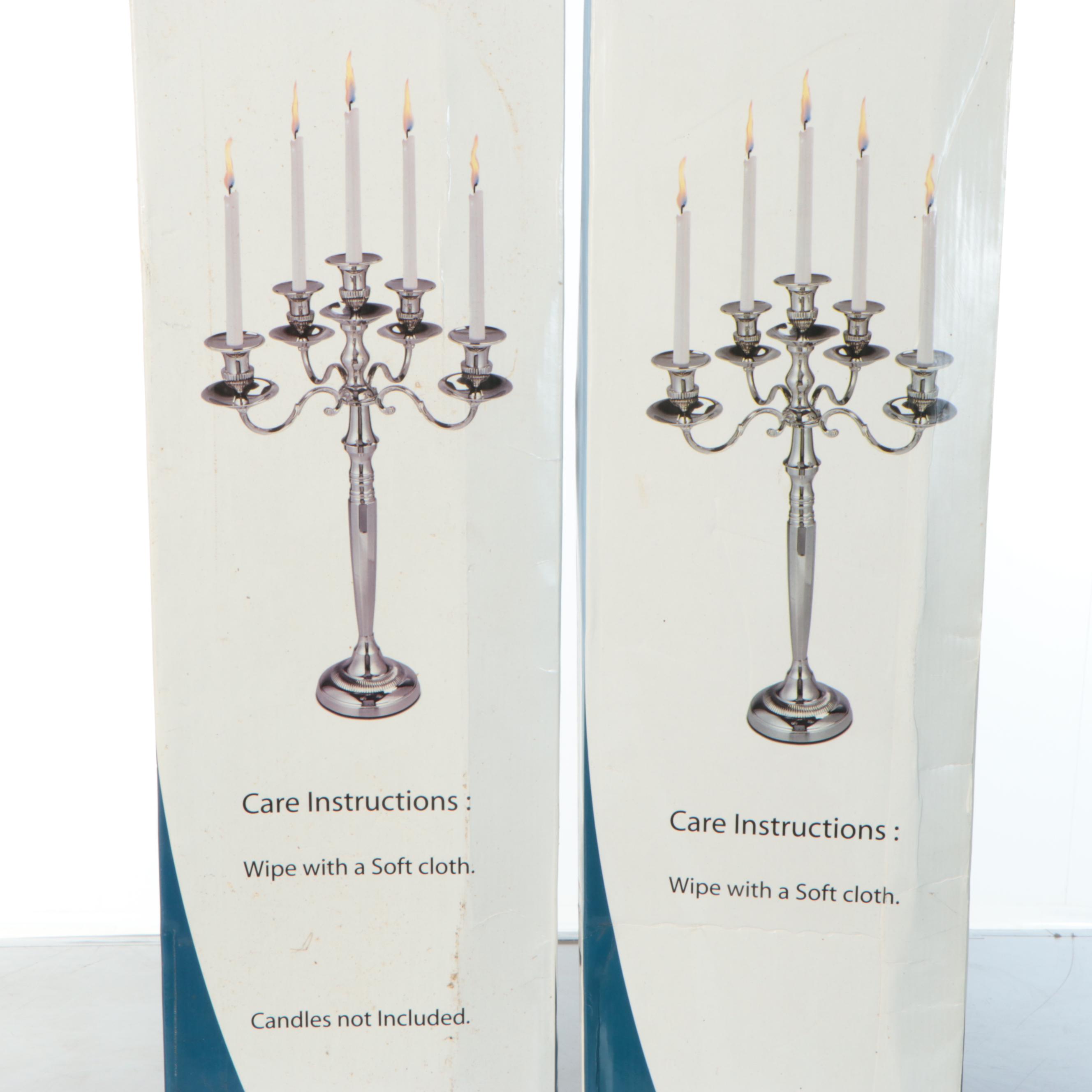 Pair of Classical Nick Plated Candelabras