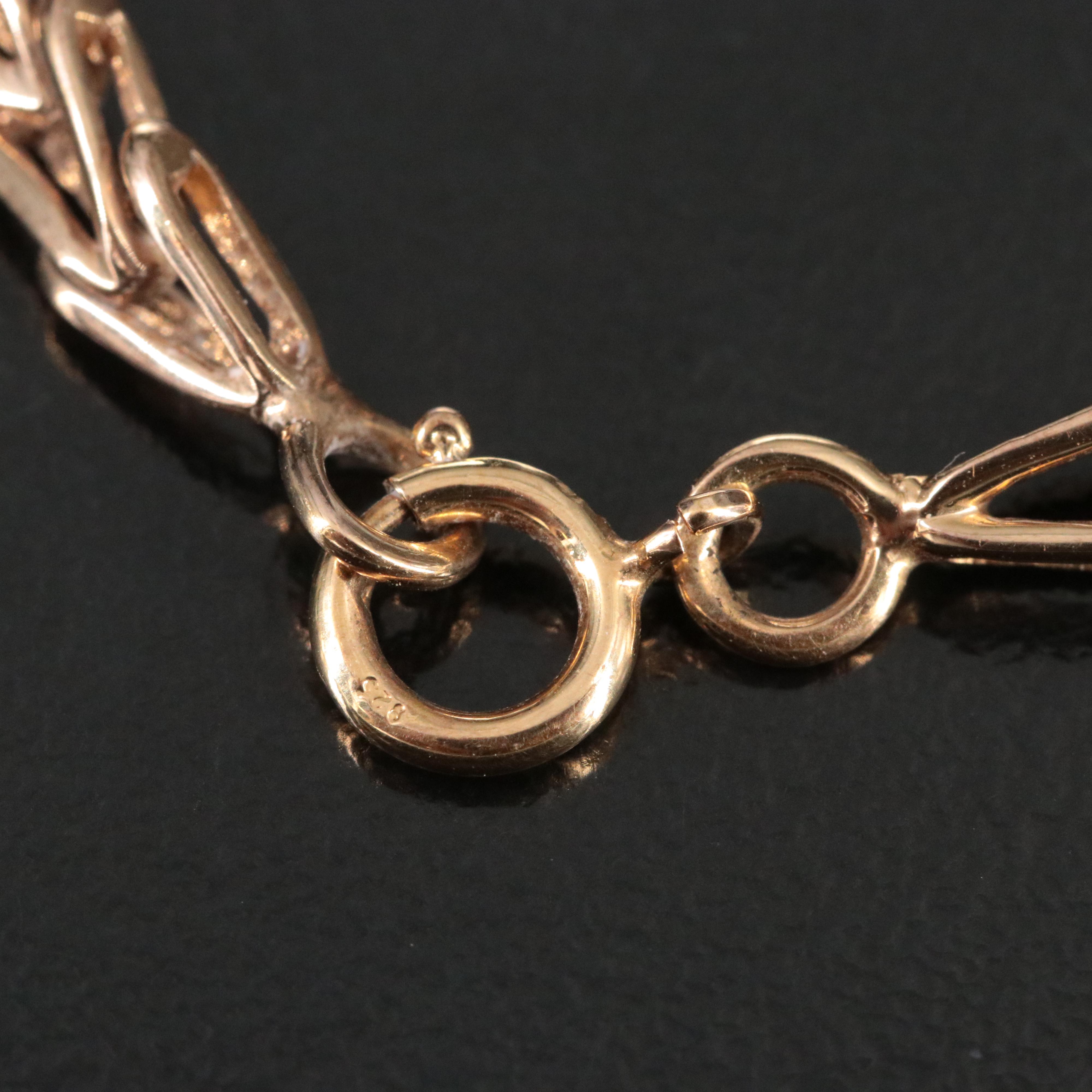 Amethyst and Diamond Chevron Bracelet with Sterling Clasp