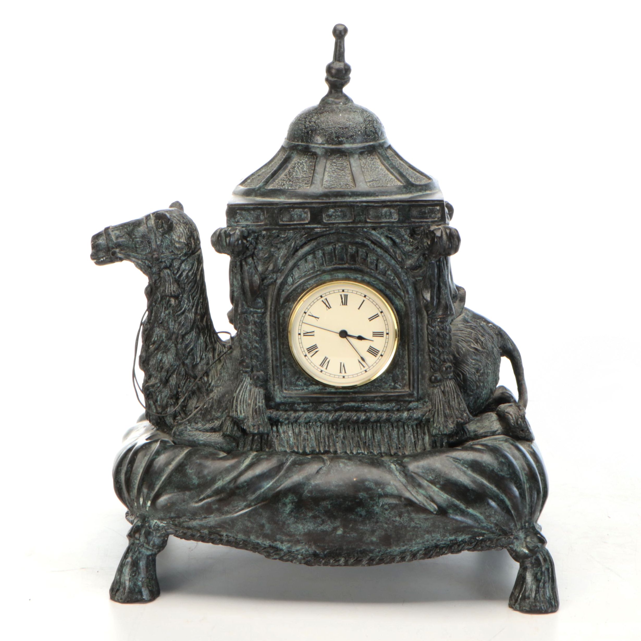 Maitland-Smith Bronze Camel Mantel Clock