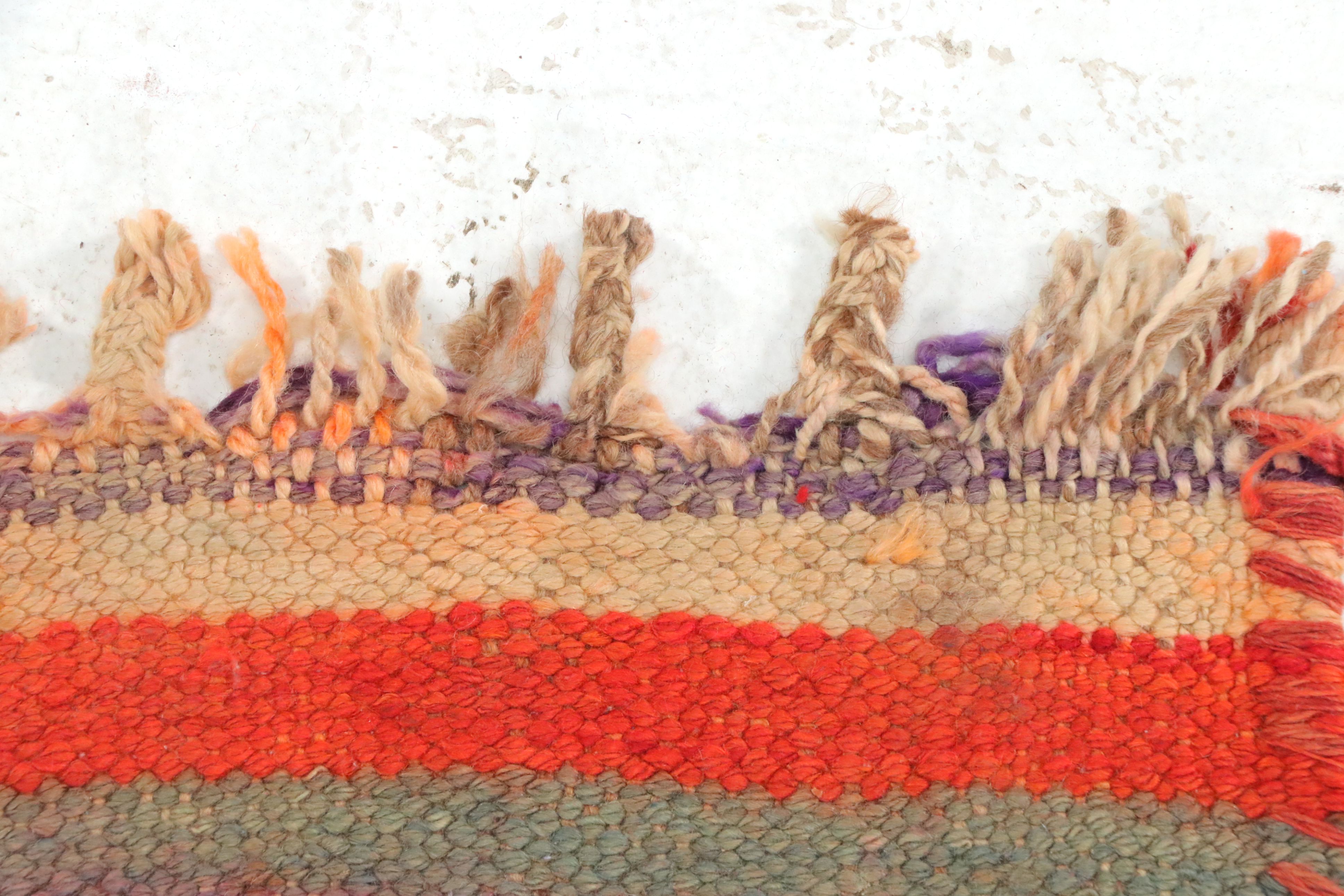 3'3 x 11'5 Hand-Knotted Moroccan Berber Carpet Runner Long Rug