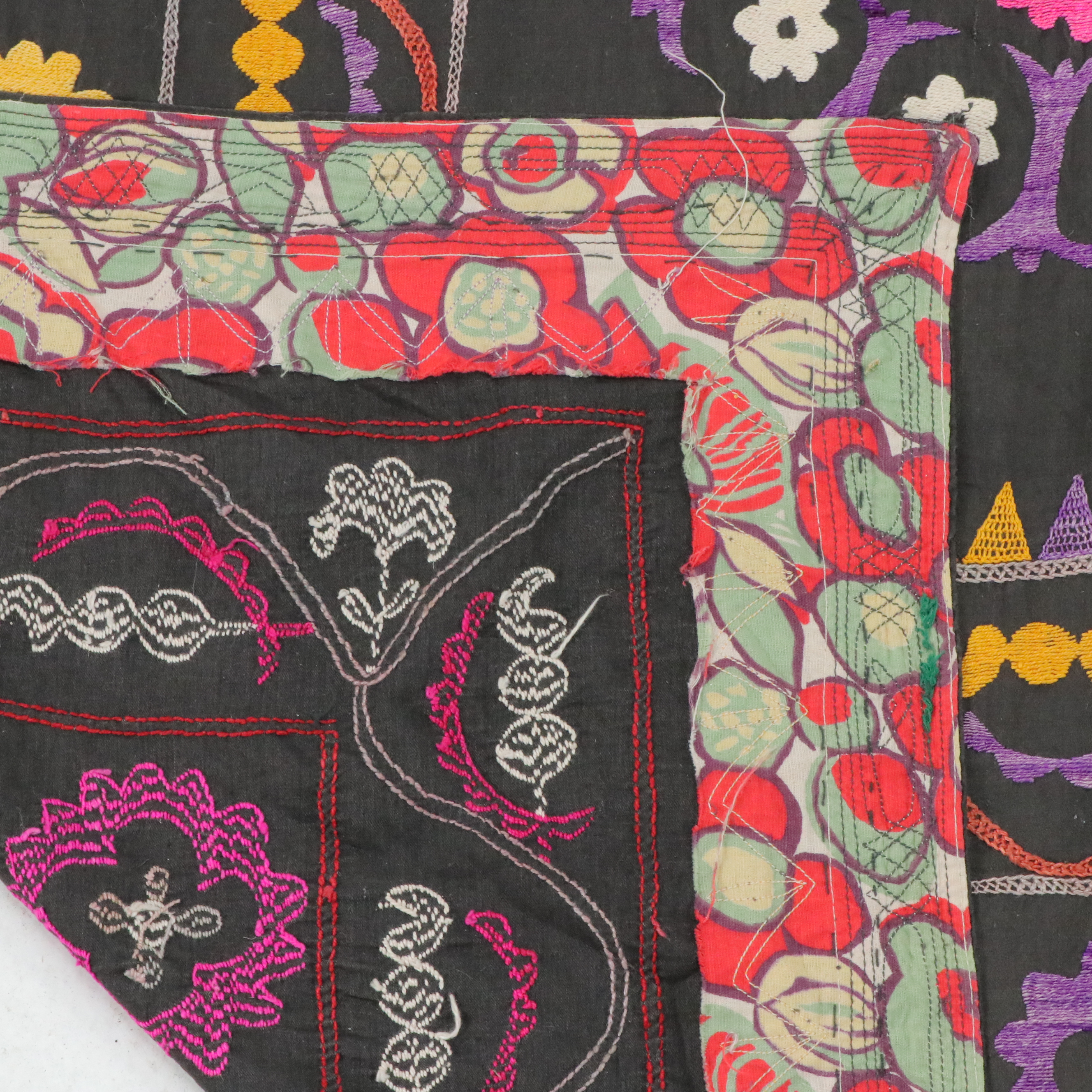 Hand-Crafted Central Asian Uzbek Suzani Cloth Panel, with 1960s Dedication