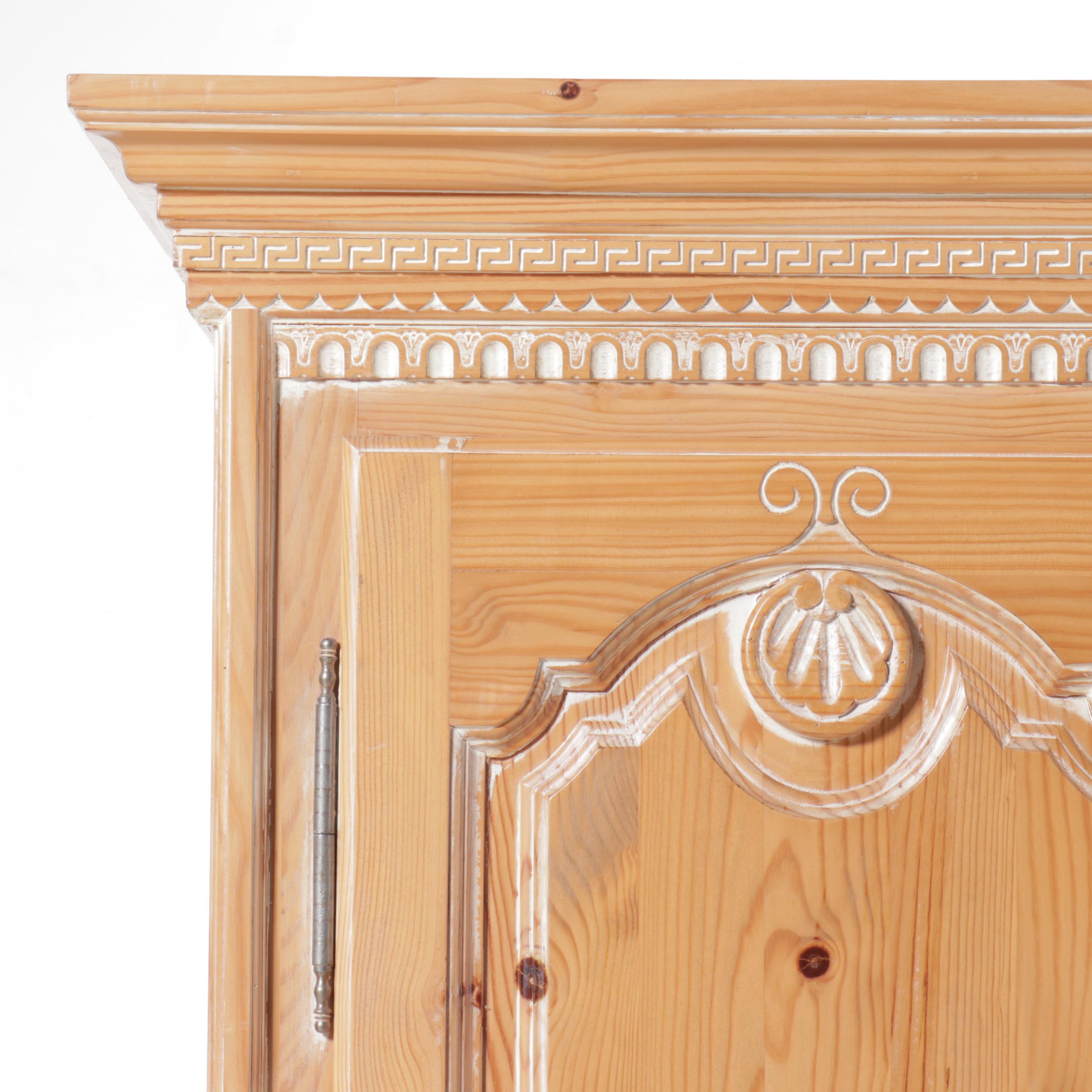 Southwestern Style Carved Pine Armoire