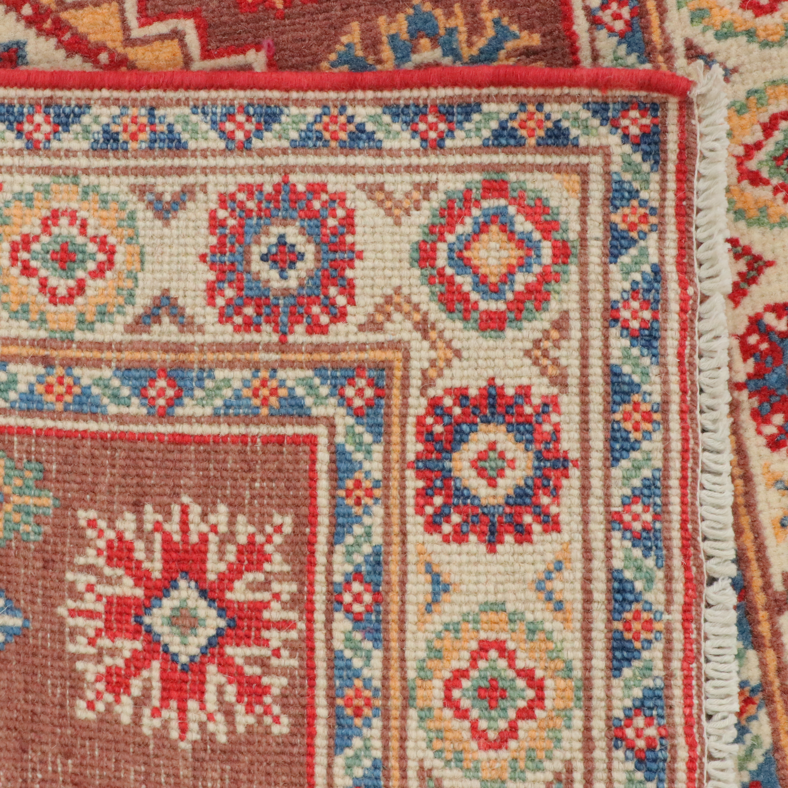 2'8 x 4' Hand-Knotted Afghan Kazak Accent Rug