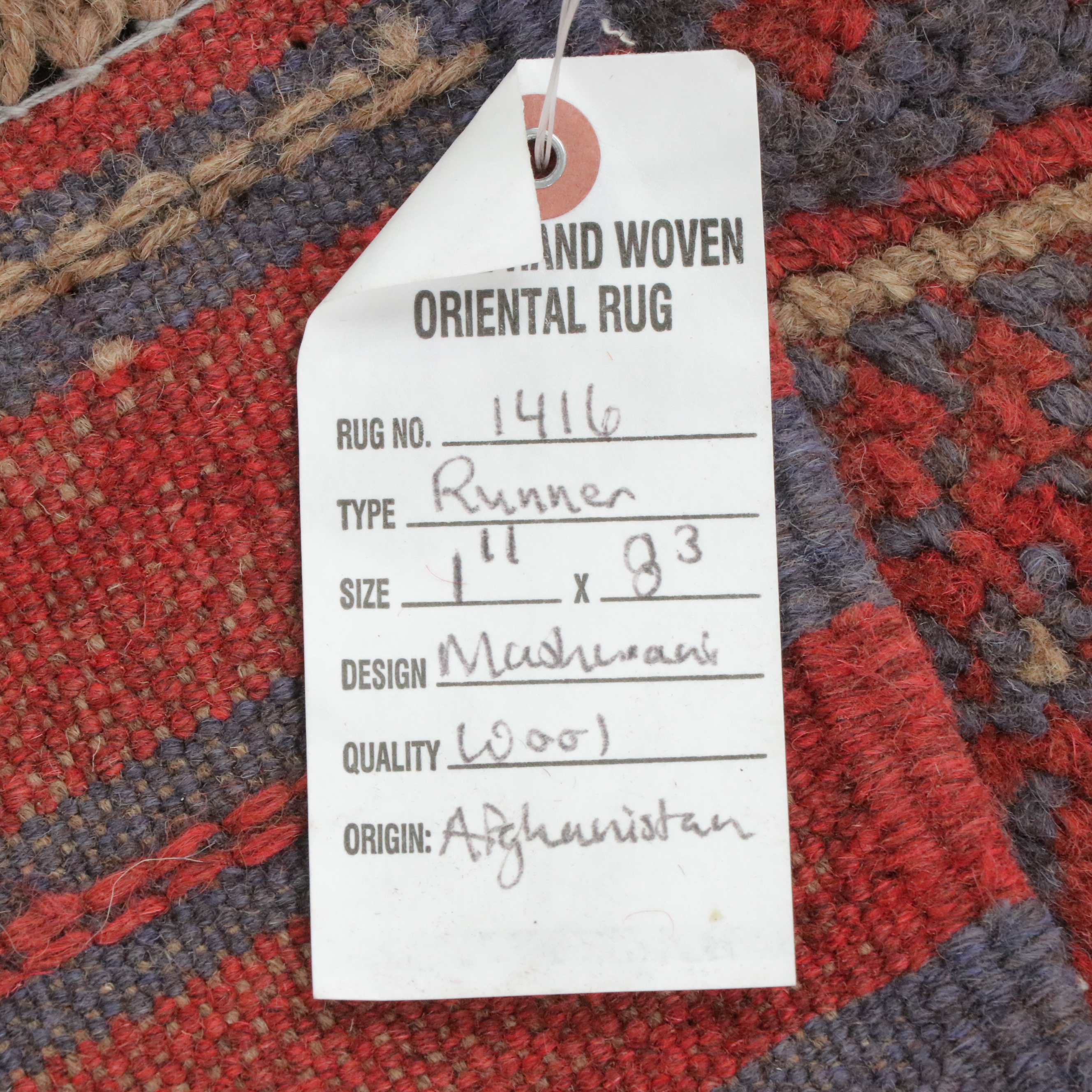 2'1 x 8'4 Handwoven Afghan Mashwani Carpet Runner