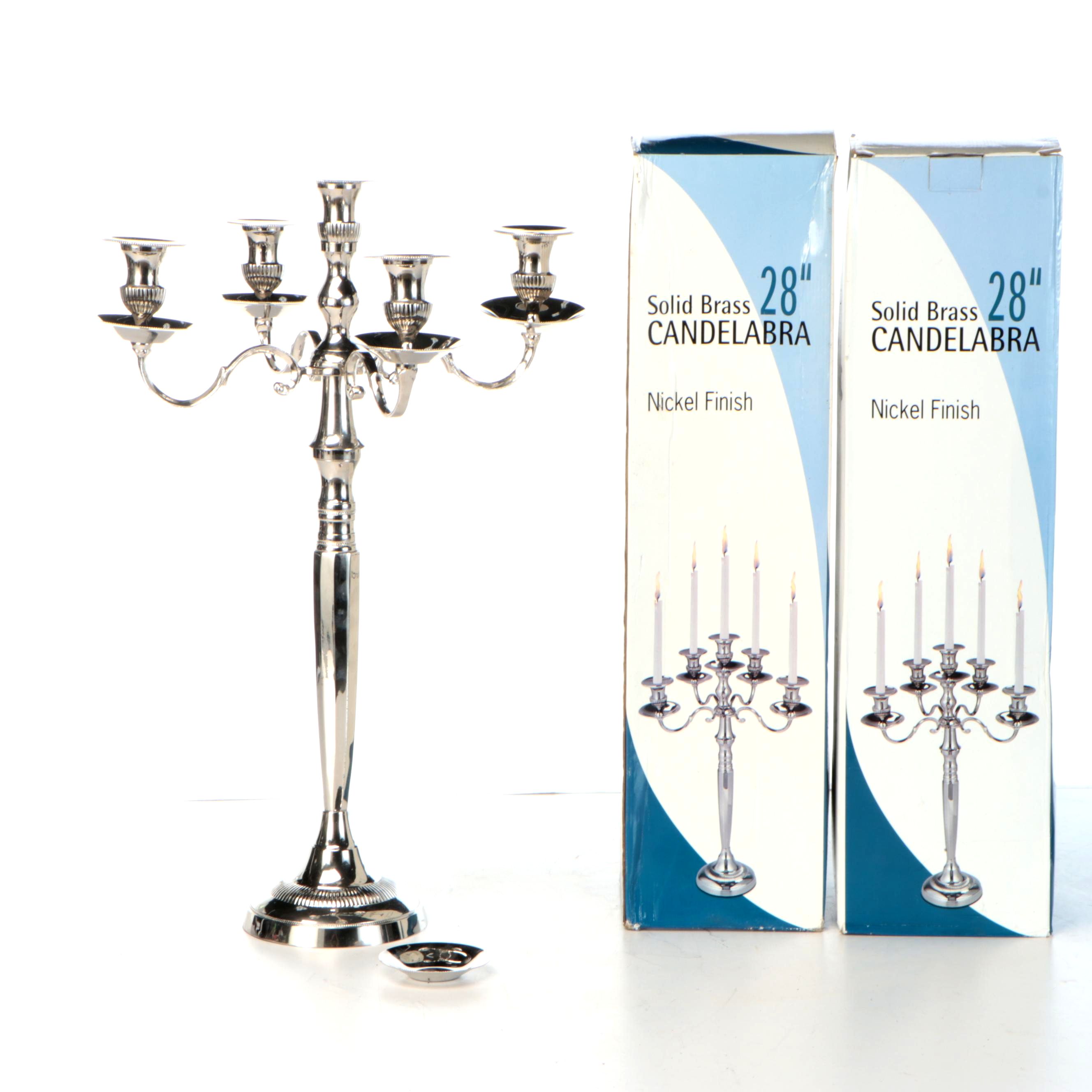 Pair of Classical Nick Plated Candelabras