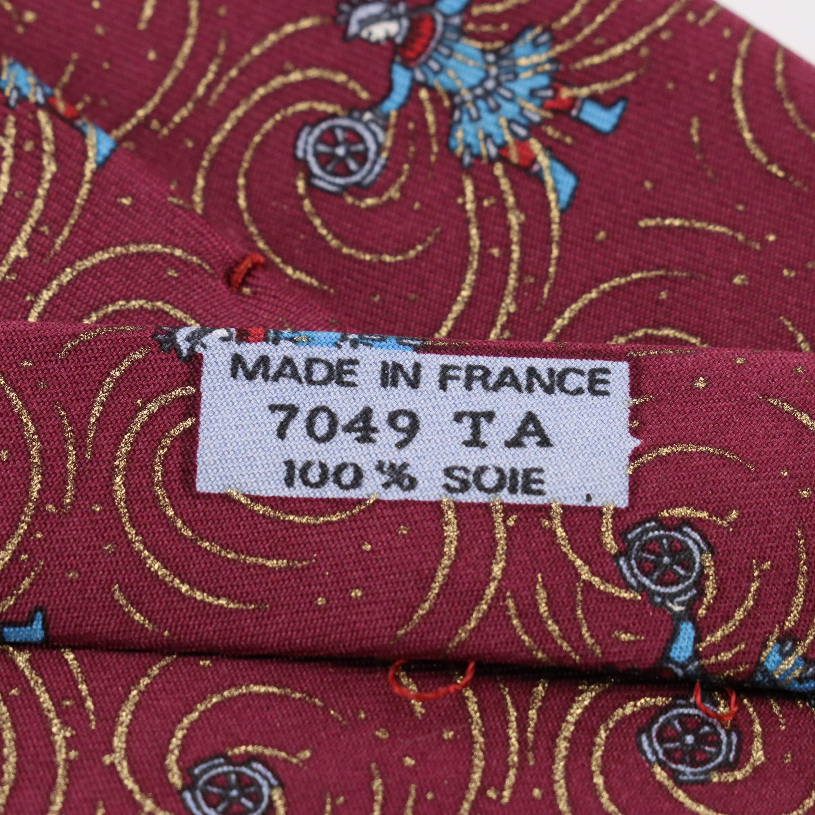 Hermès Tribal Fire Wheel Dance Necktie in Silk Twill