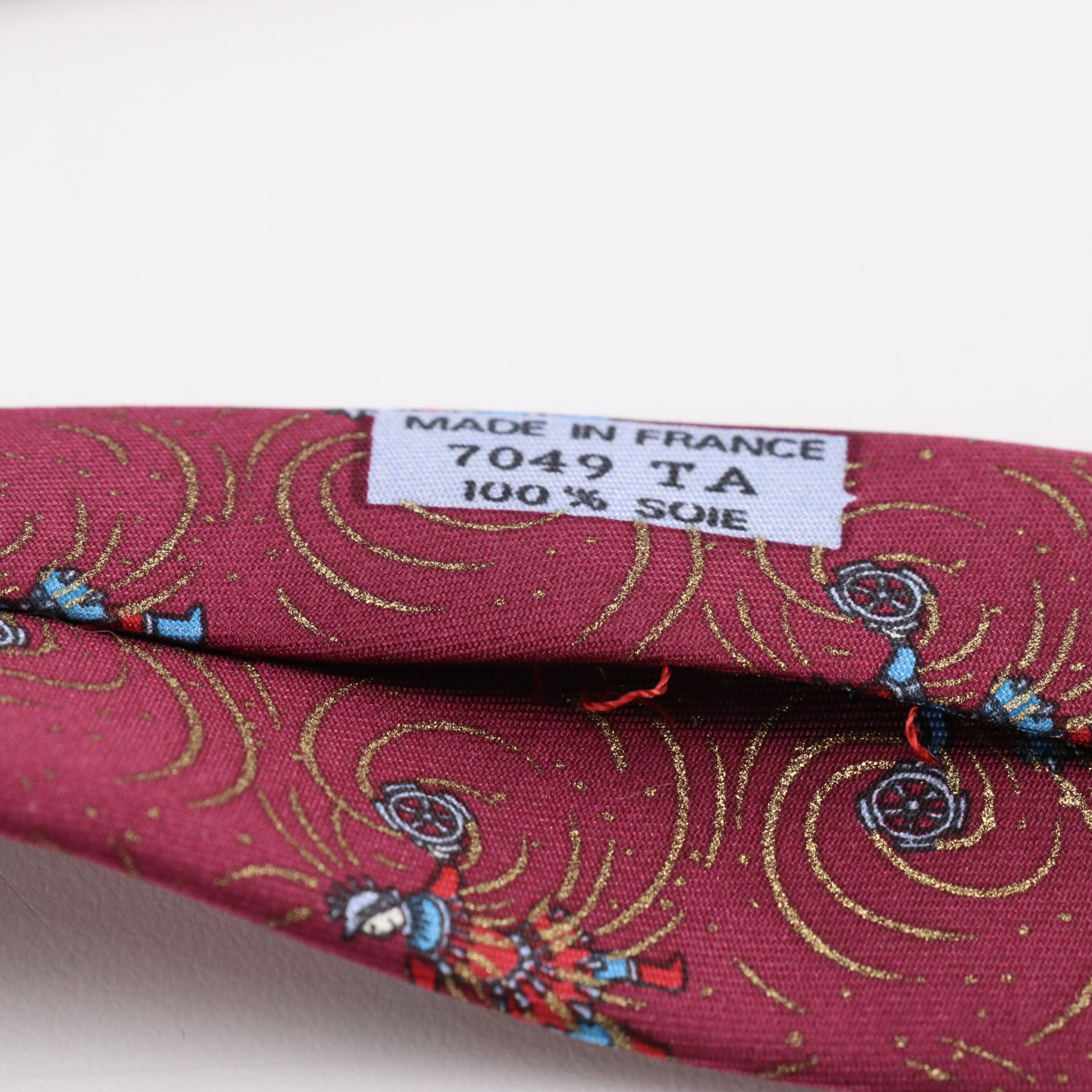 Hermès Tribal Fire Wheel Dance Necktie in Silk Twill