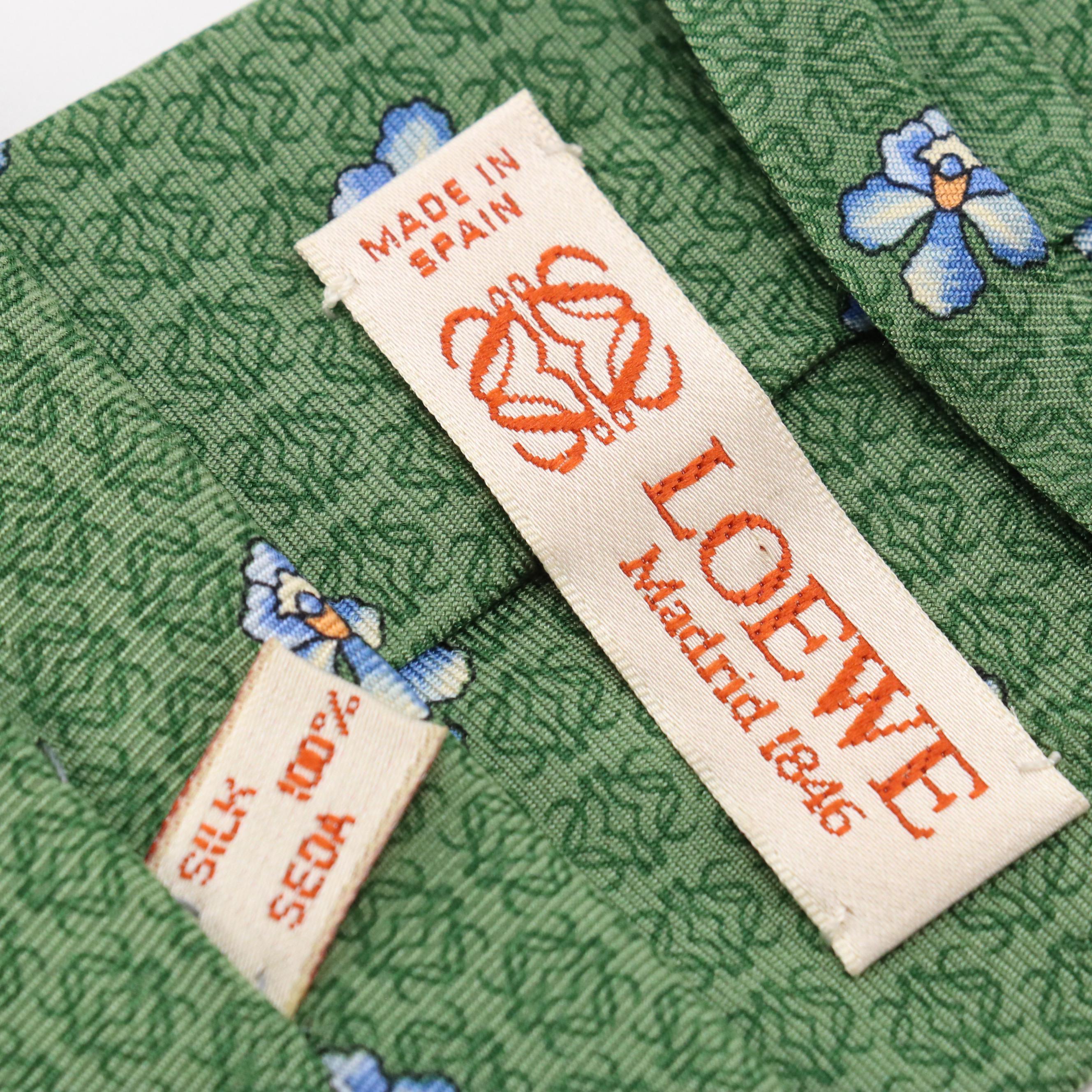 Loewe Anagram "Flora de Ultramar" Necktie in Silk Twill