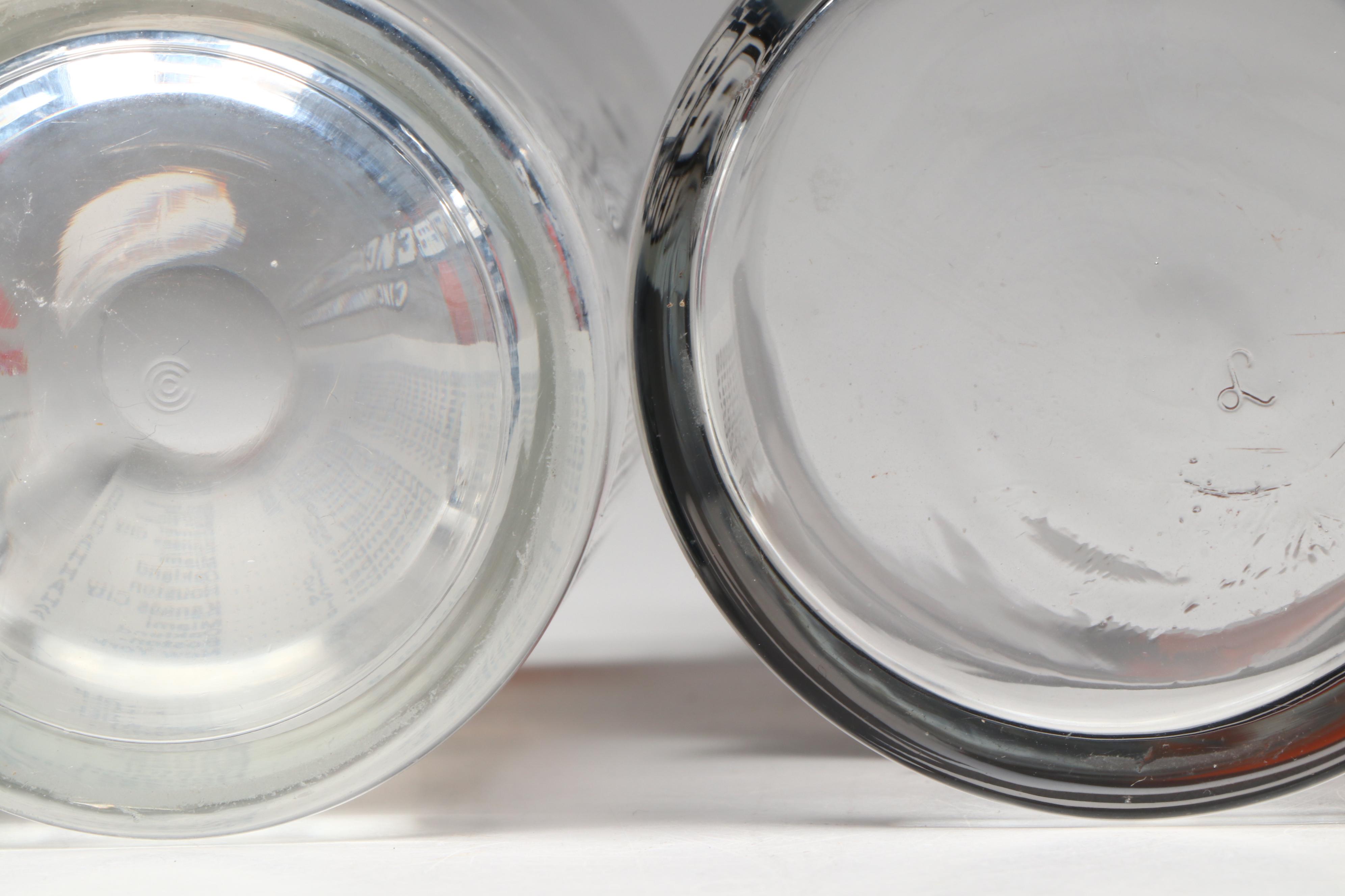 Cincinnati Bengals 1968 Schedule Glass with Reds "World Champs" 1976 Glasses