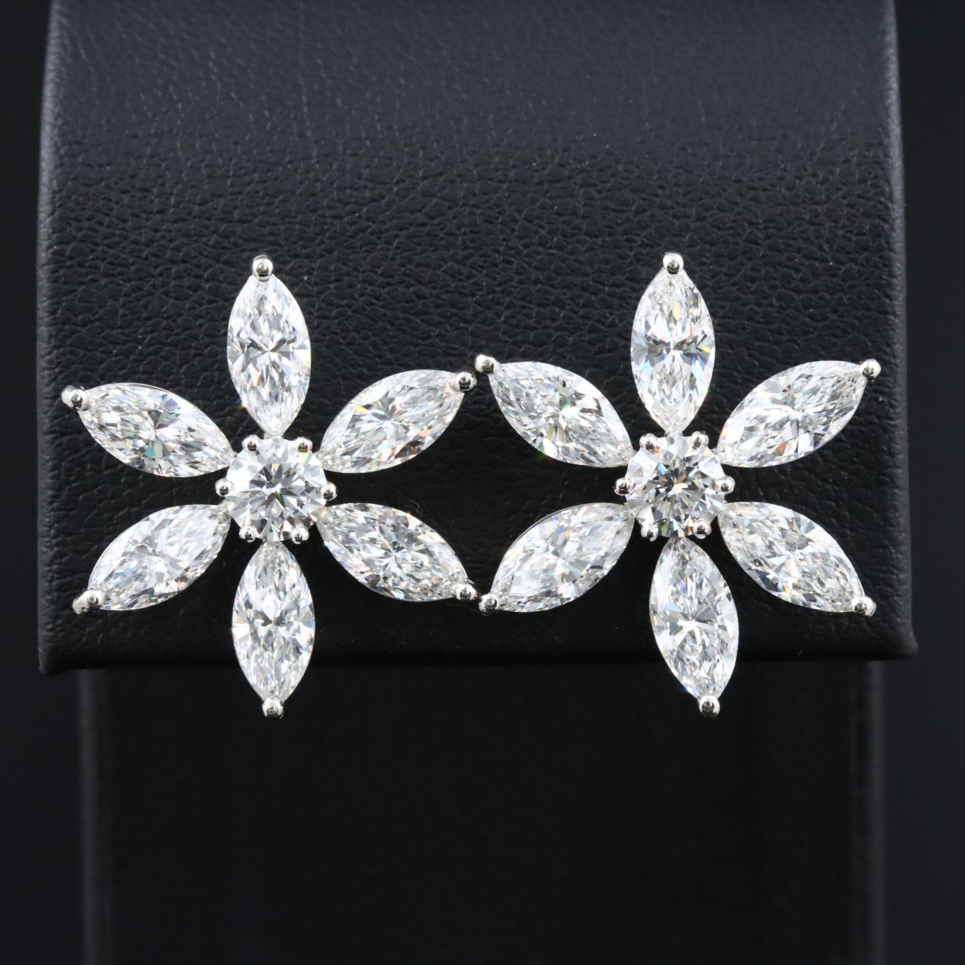 Platinum 6.50 CTW Lab Grown Diamond Earrings