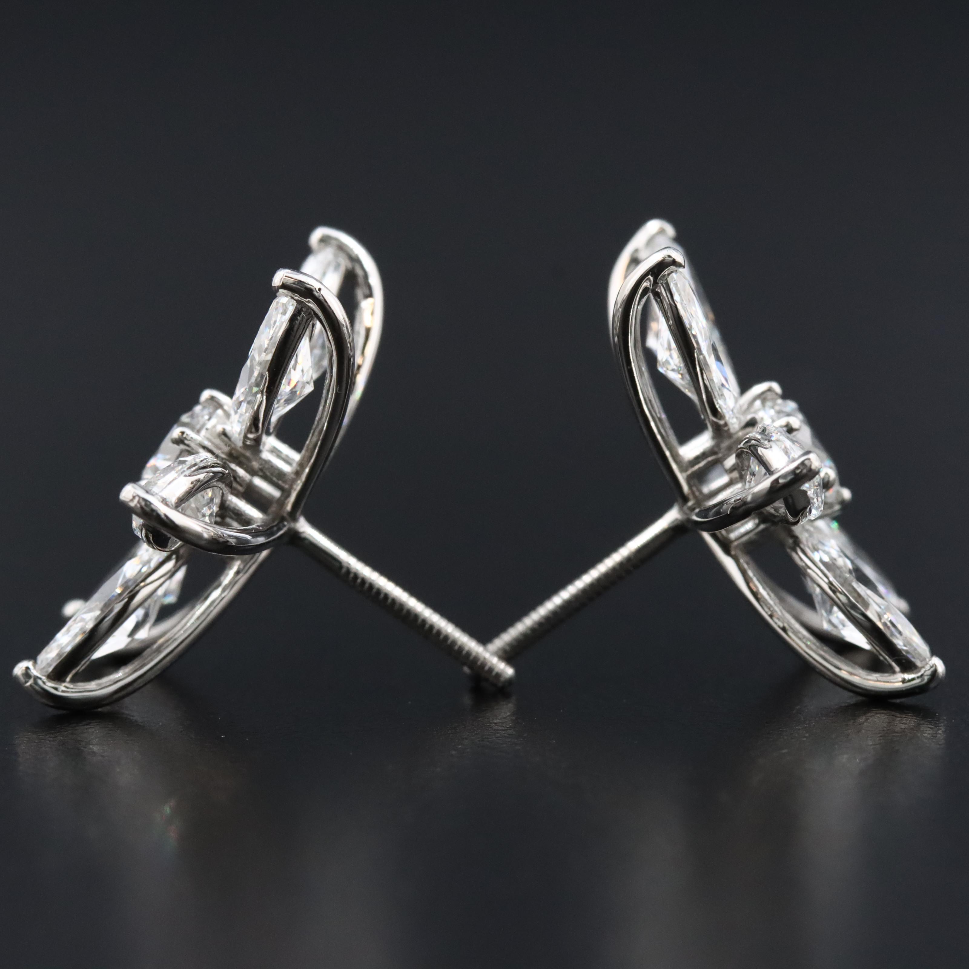 Platinum 6.50 CTW Lab Grown Diamond Earrings
