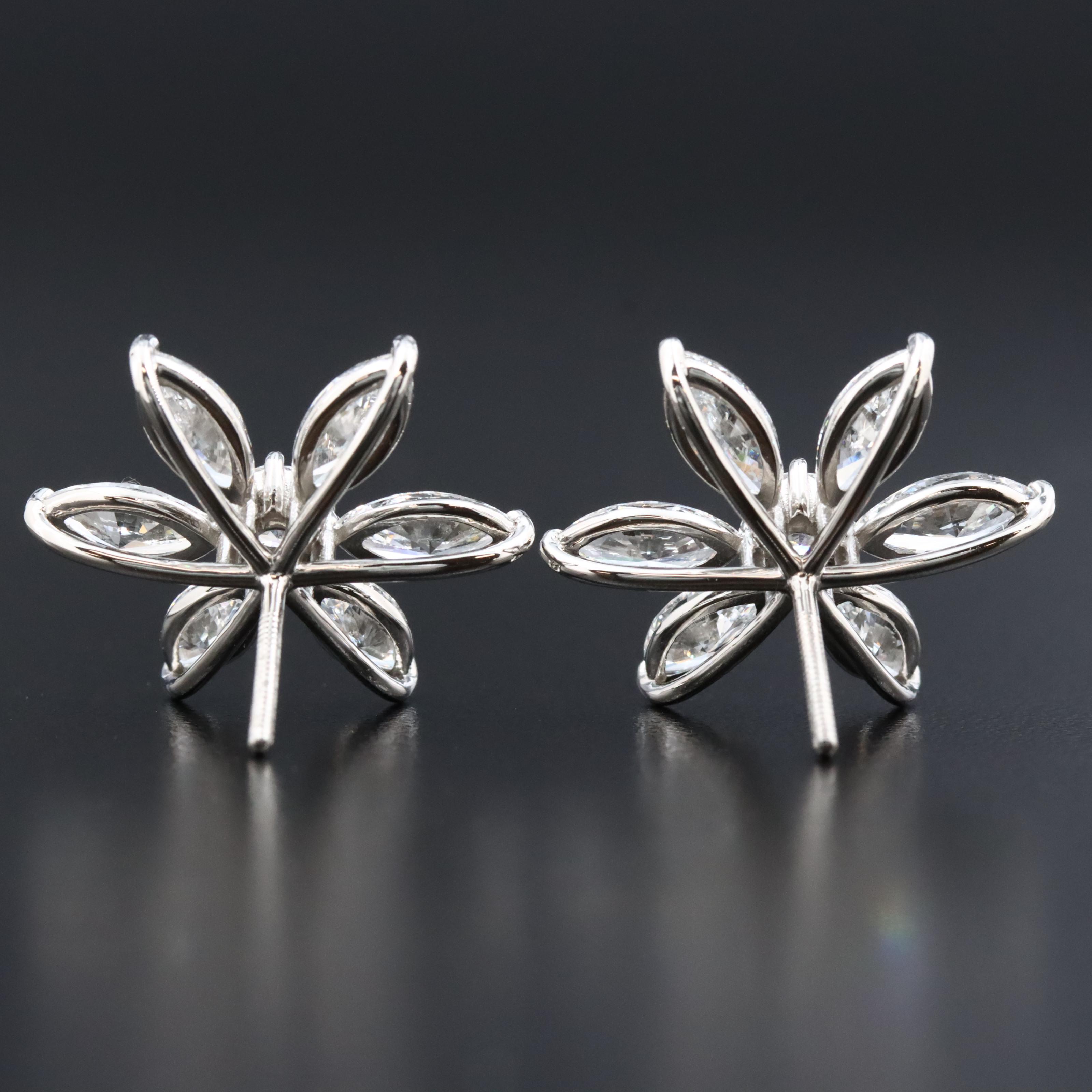 Platinum 6.50 CTW Lab Grown Diamond Earrings