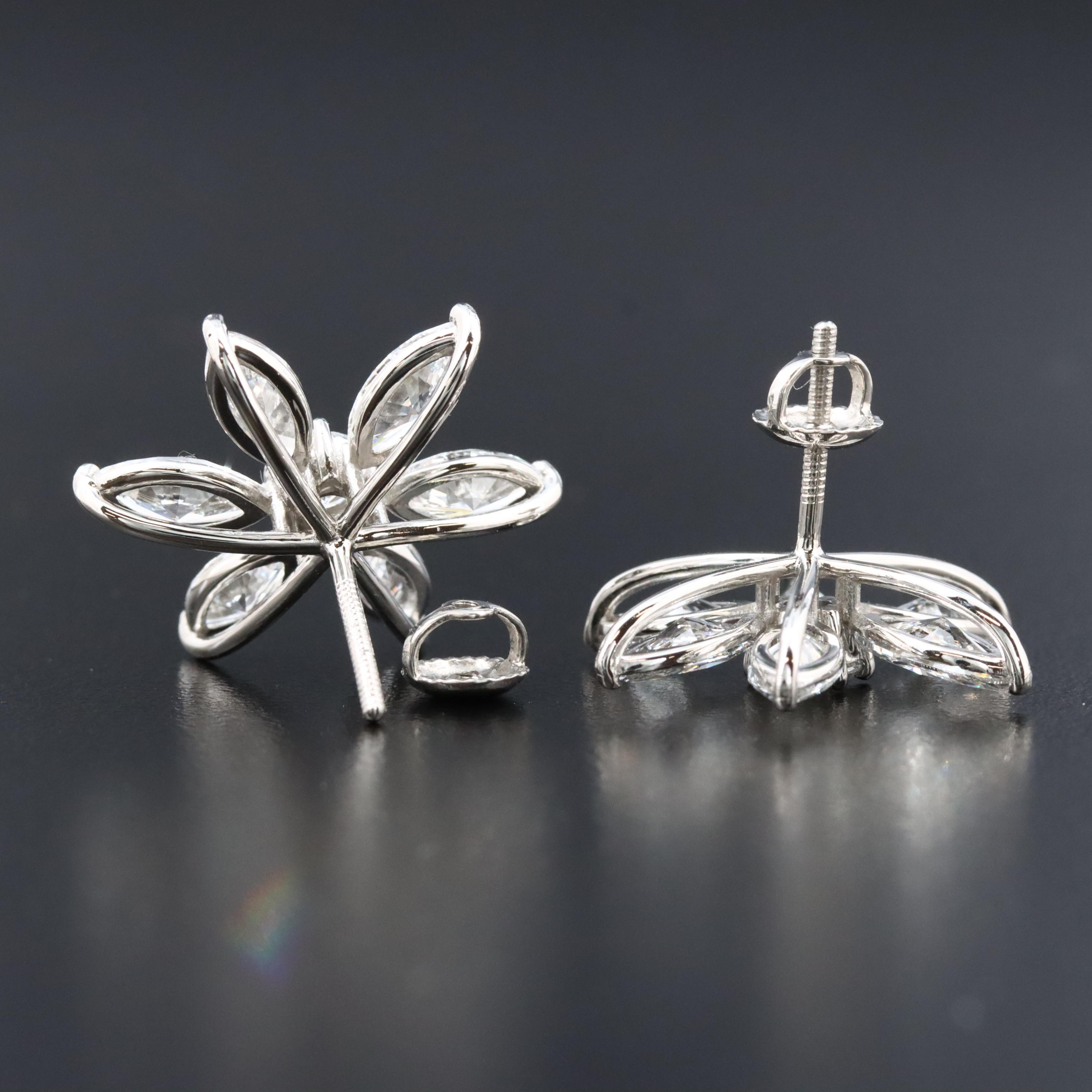 Platinum 6.50 CTW Lab Grown Diamond Earrings