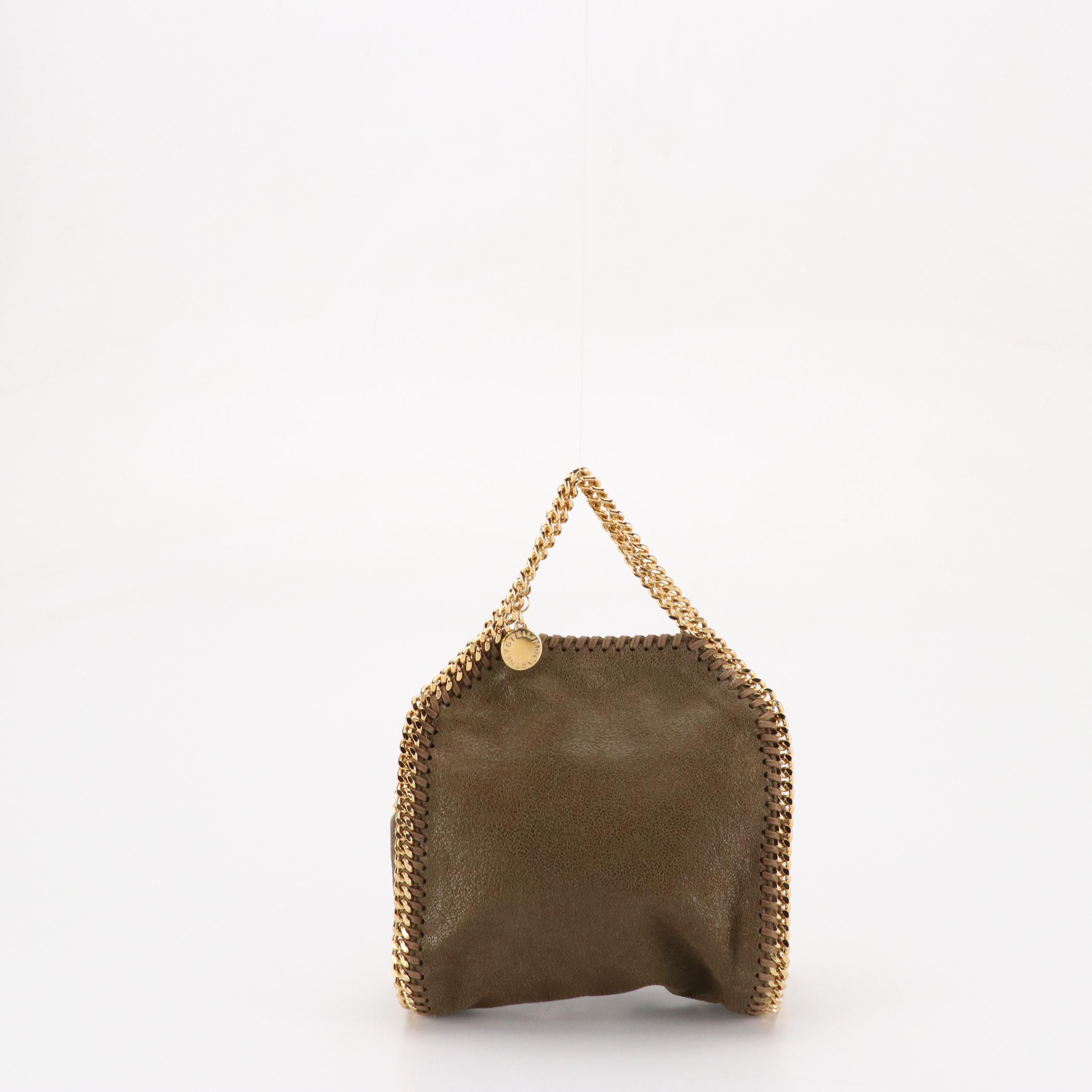 Stella Mccartney Mini Falabella Chain Bag in Brown Shaggy Deer Faux-Leather