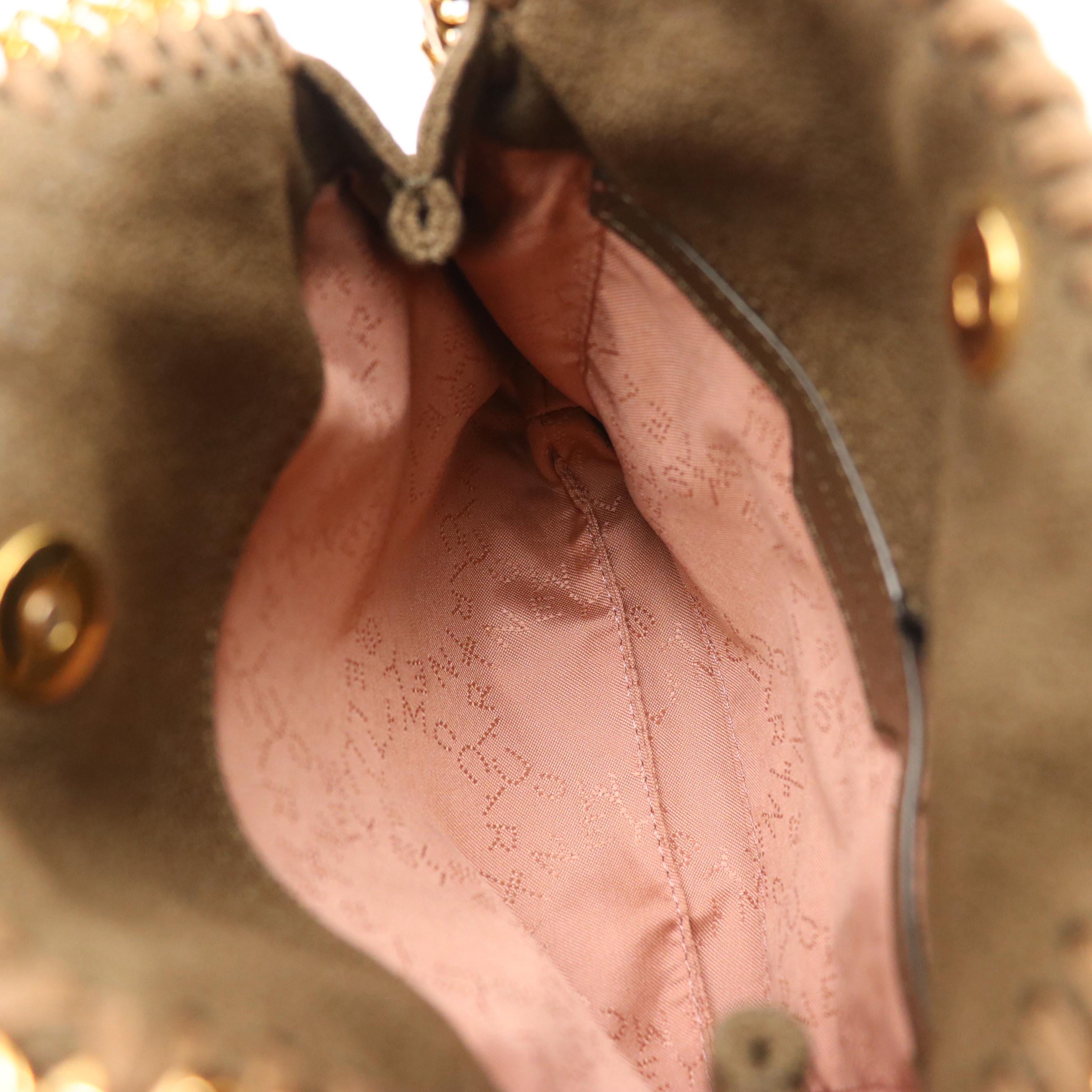 Stella Mccartney Mini Falabella Chain Bag in Brown Shaggy Deer Faux-Leather