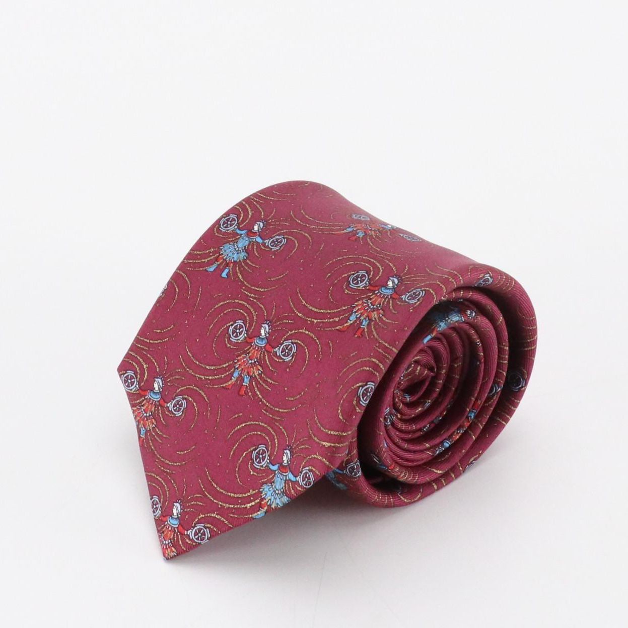 Hermès Tribal Fire Wheel Dance Necktie in Silk Twill