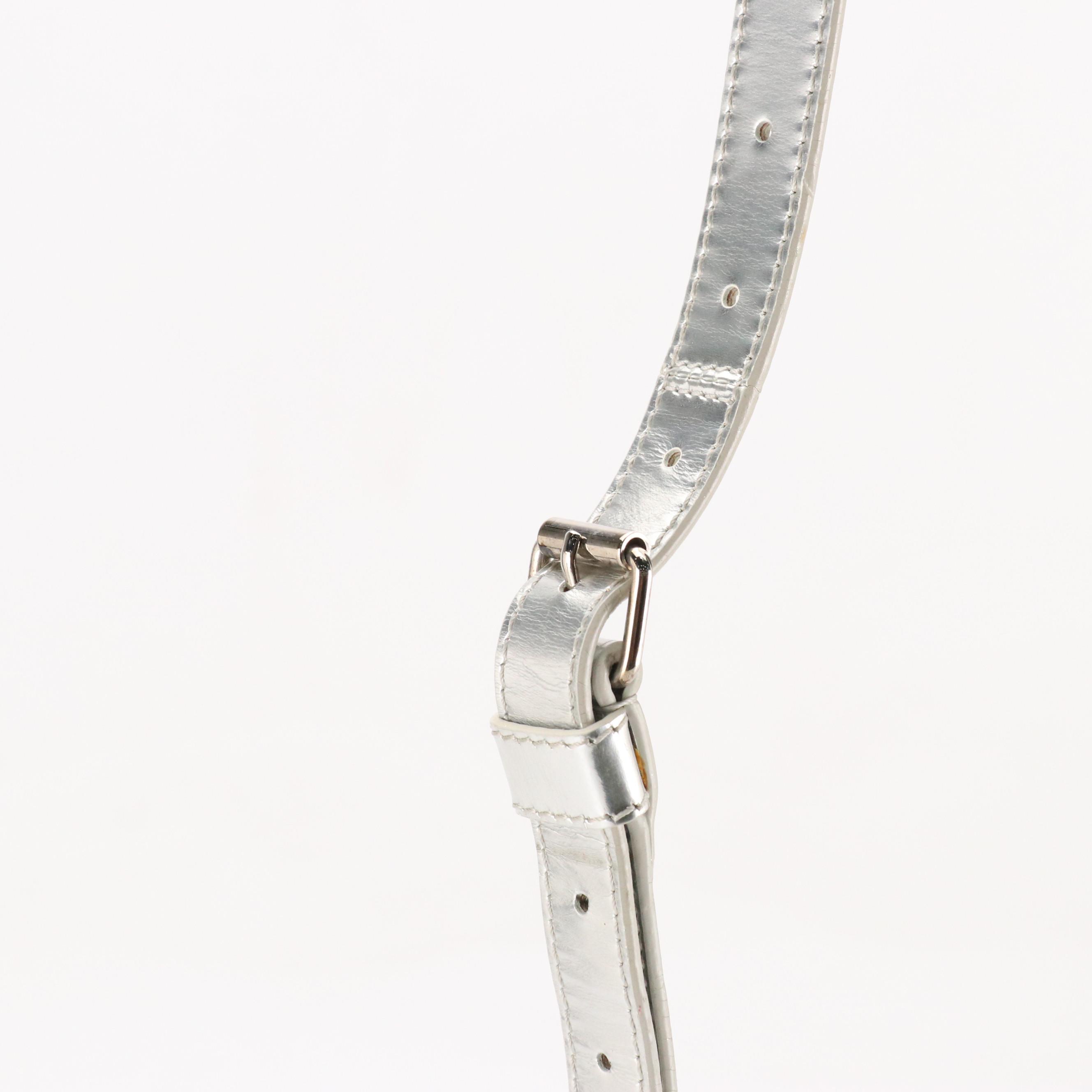 Loewe Mini Anagram Crossbody Bag in Blush Beige Suede & Silver Metallic Leather