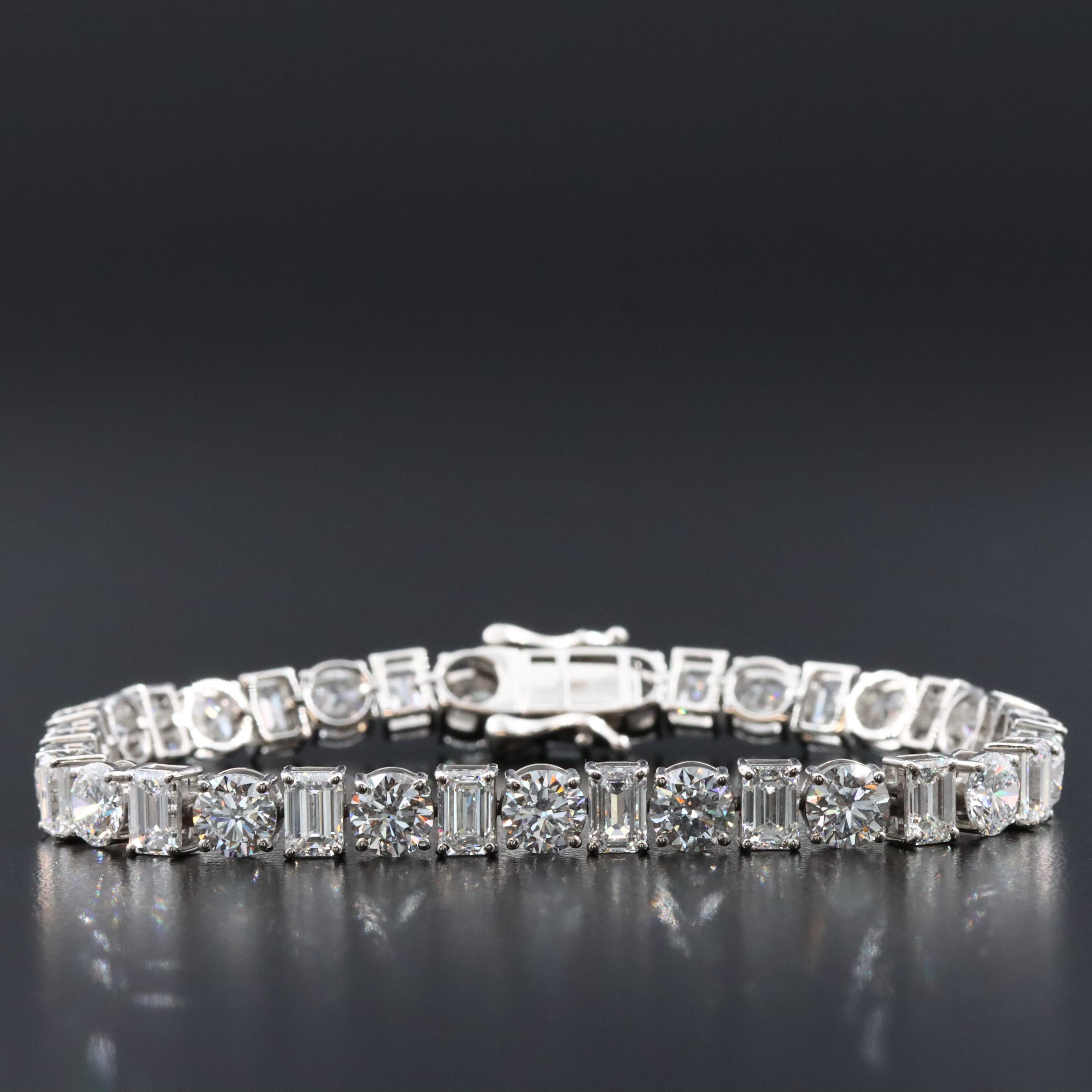 Platinum 16.94 CTW Lab Grown Diamond Line Bracelet