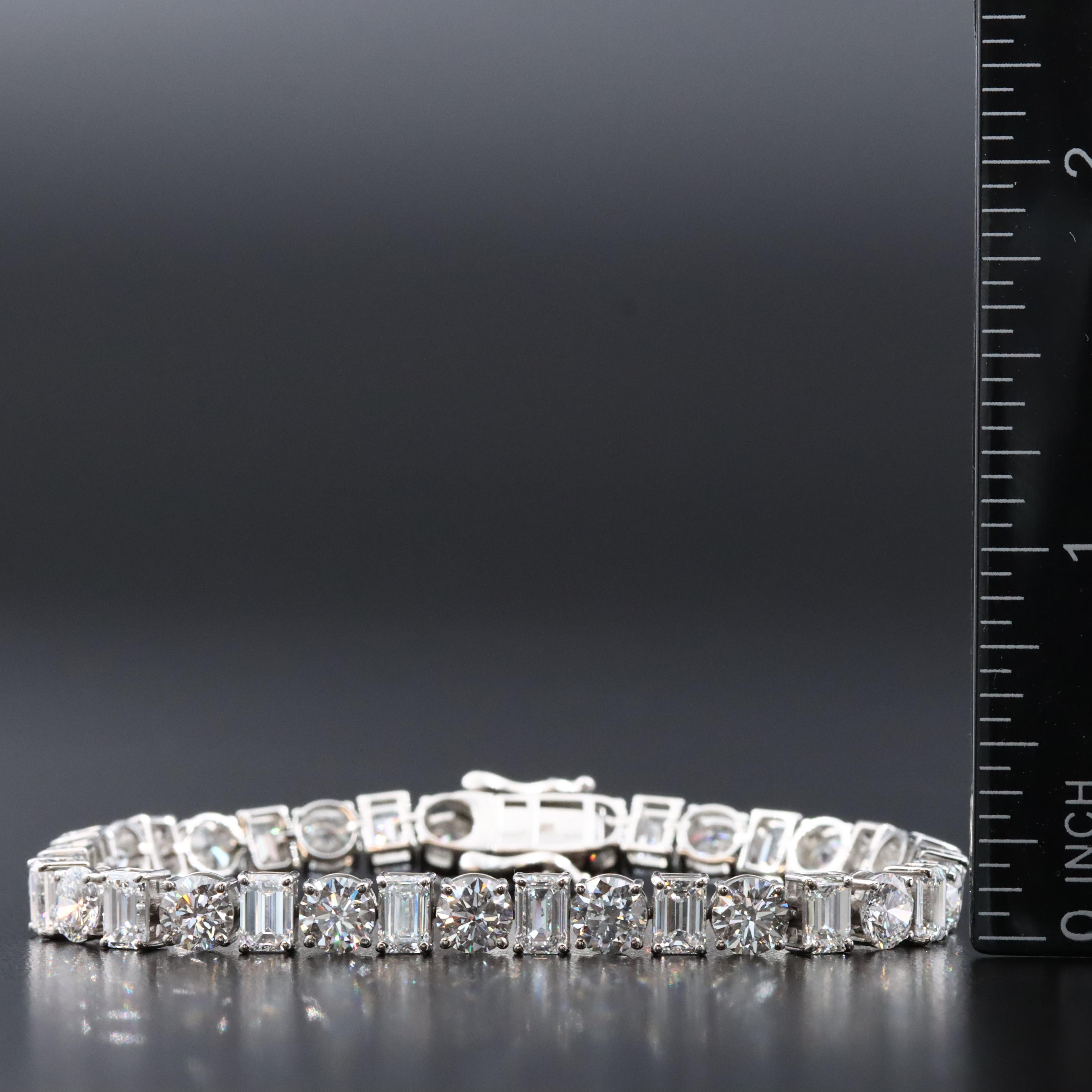Platinum 16.94 CTW Lab Grown Diamond Line Bracelet