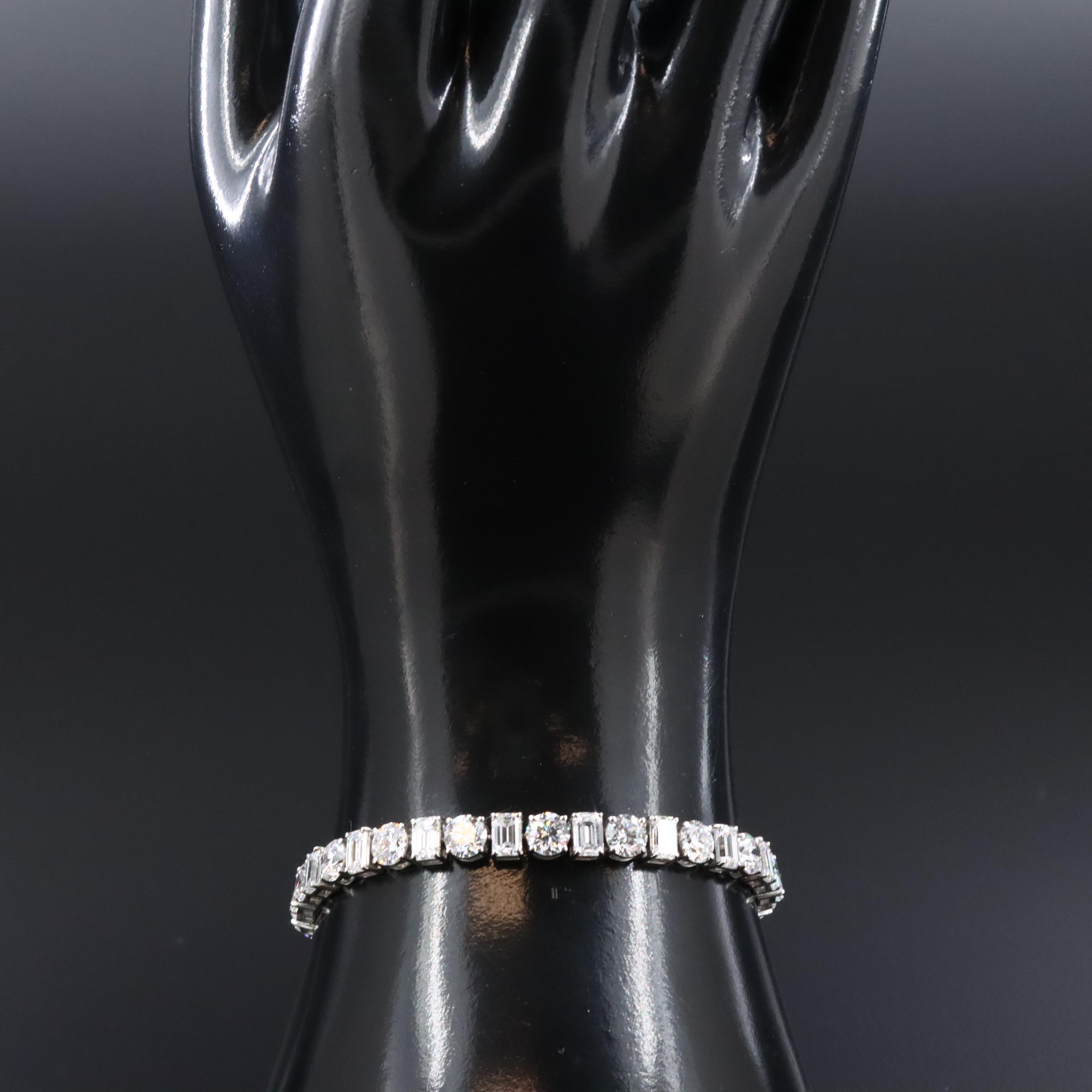 Platinum 16.94 CTW Lab Grown Diamond Line Bracelet