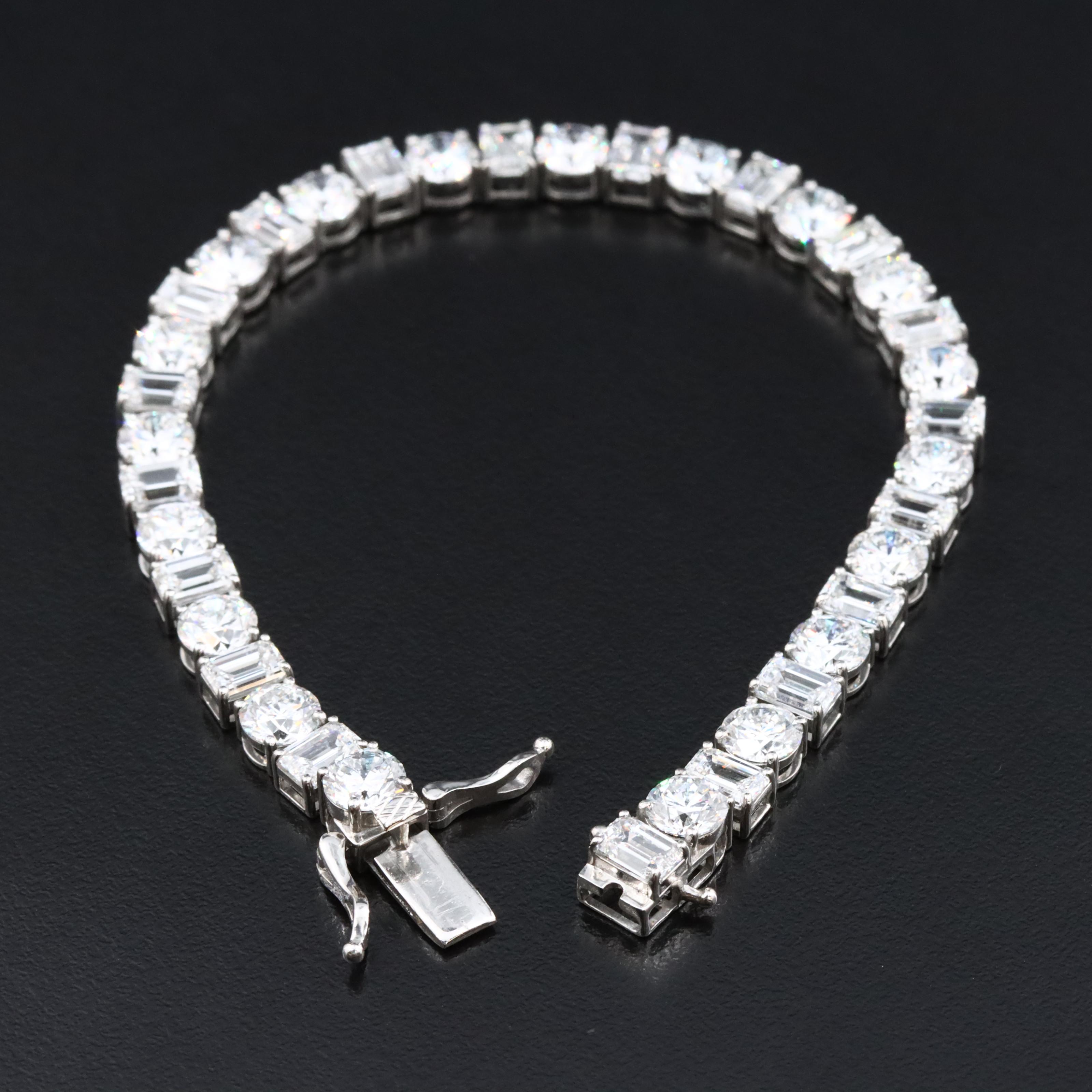 Platinum 16.94 CTW Lab Grown Diamond Line Bracelet