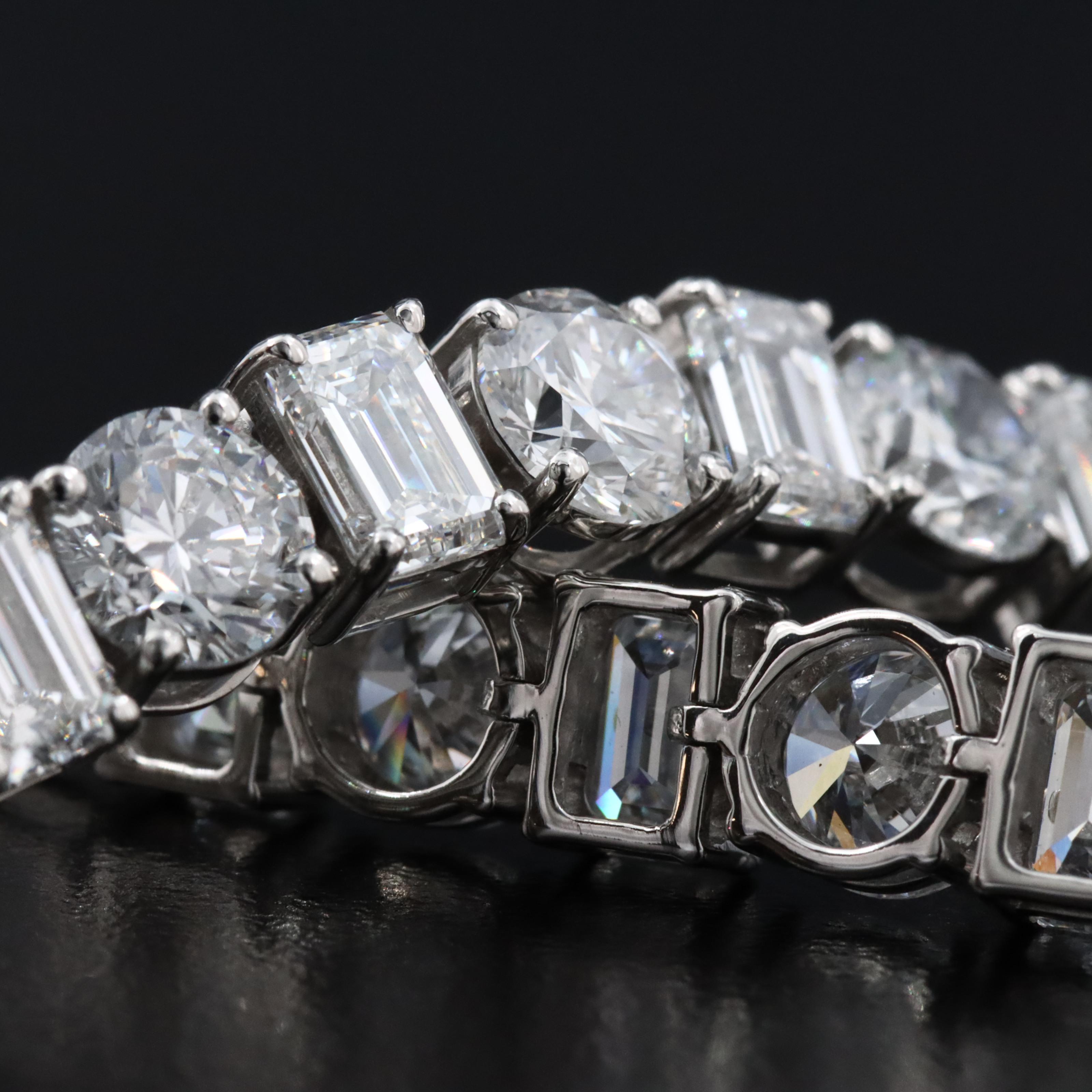 Platinum 16.94 CTW Lab Grown Diamond Line Bracelet