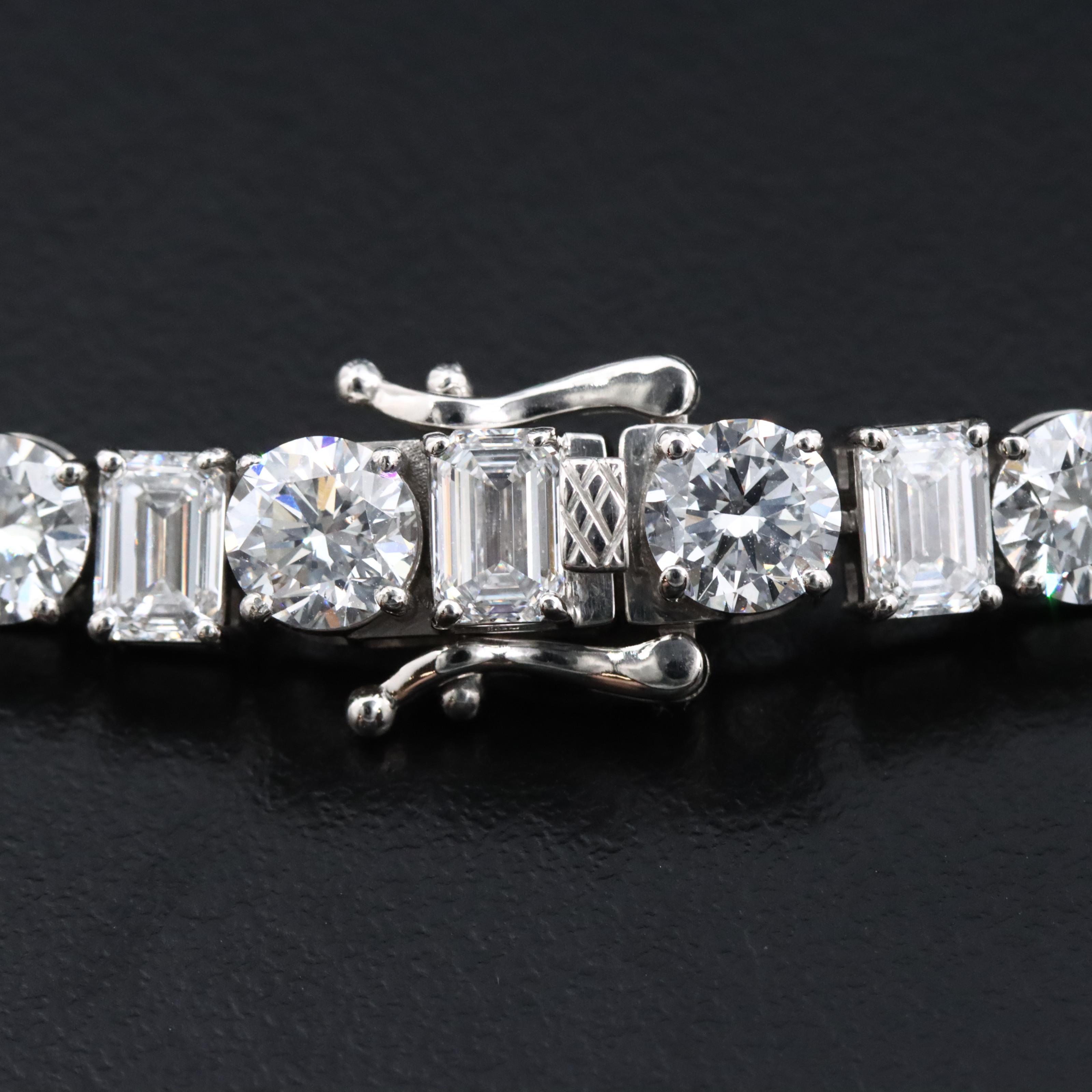 Platinum 16.94 CTW Lab Grown Diamond Line Bracelet