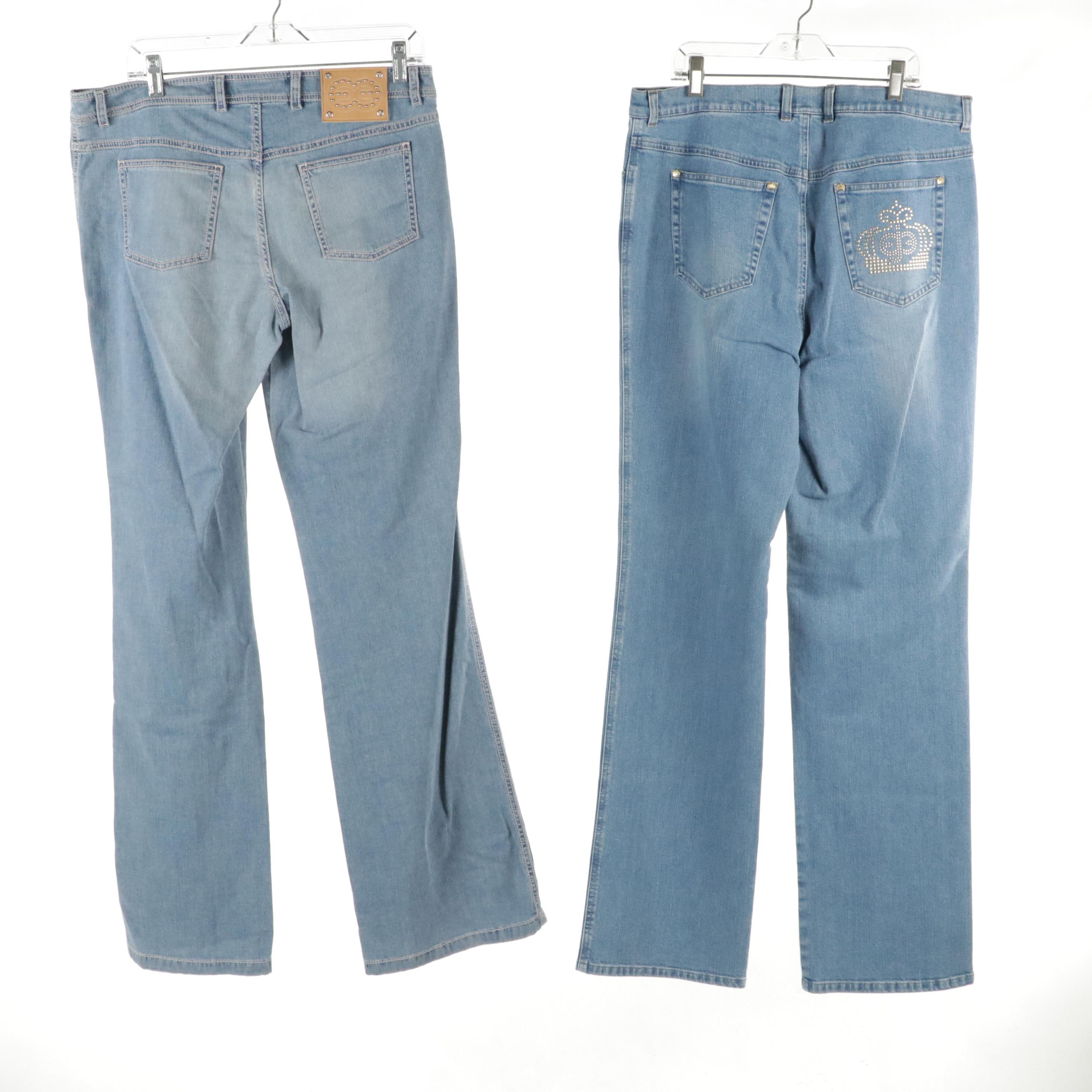 Escada Light Wash Denim Jeans, With Tags